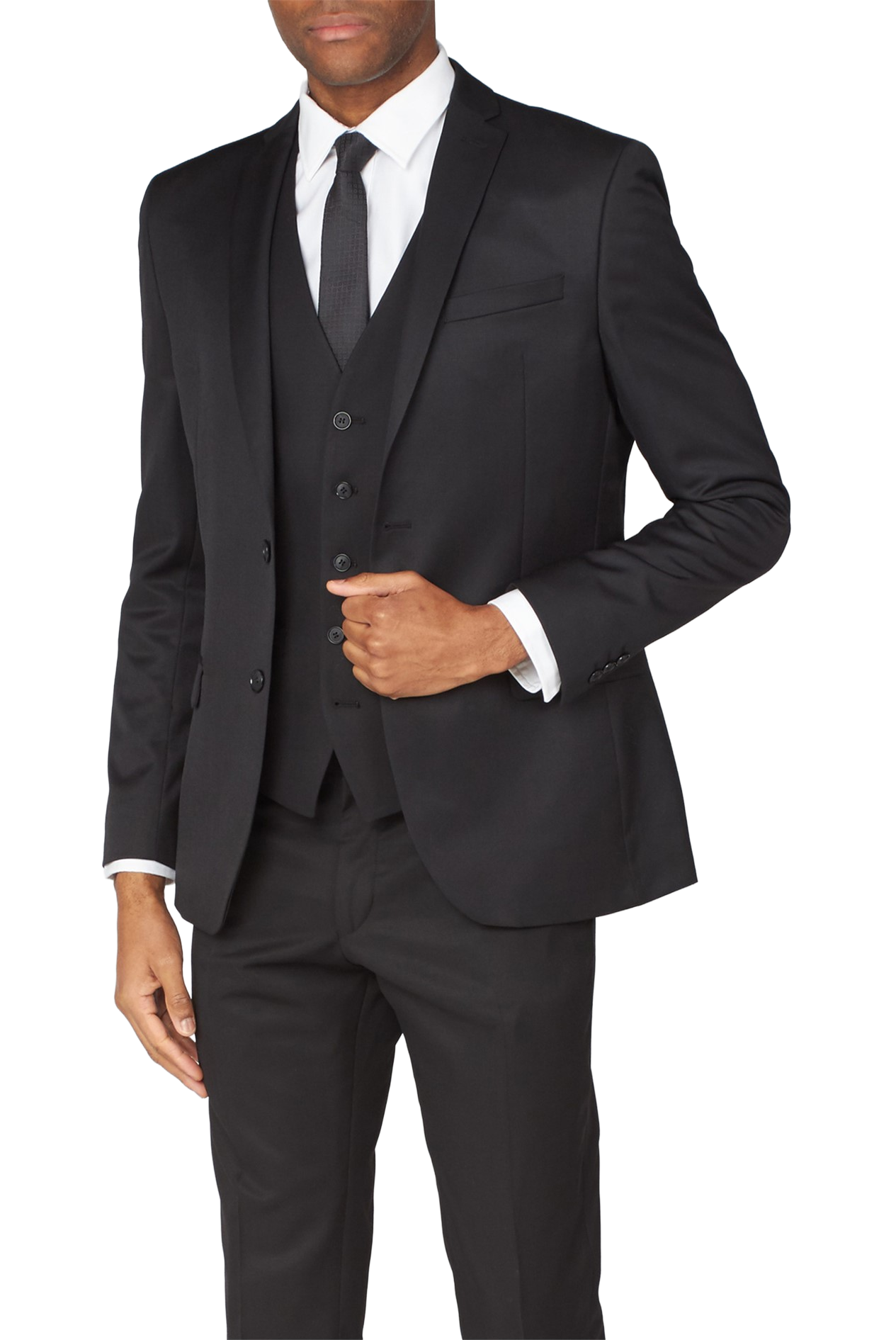 Ben Sherman Black 2 Piece Slim Fit Suit | 100% Wool | Jacket & Trousers