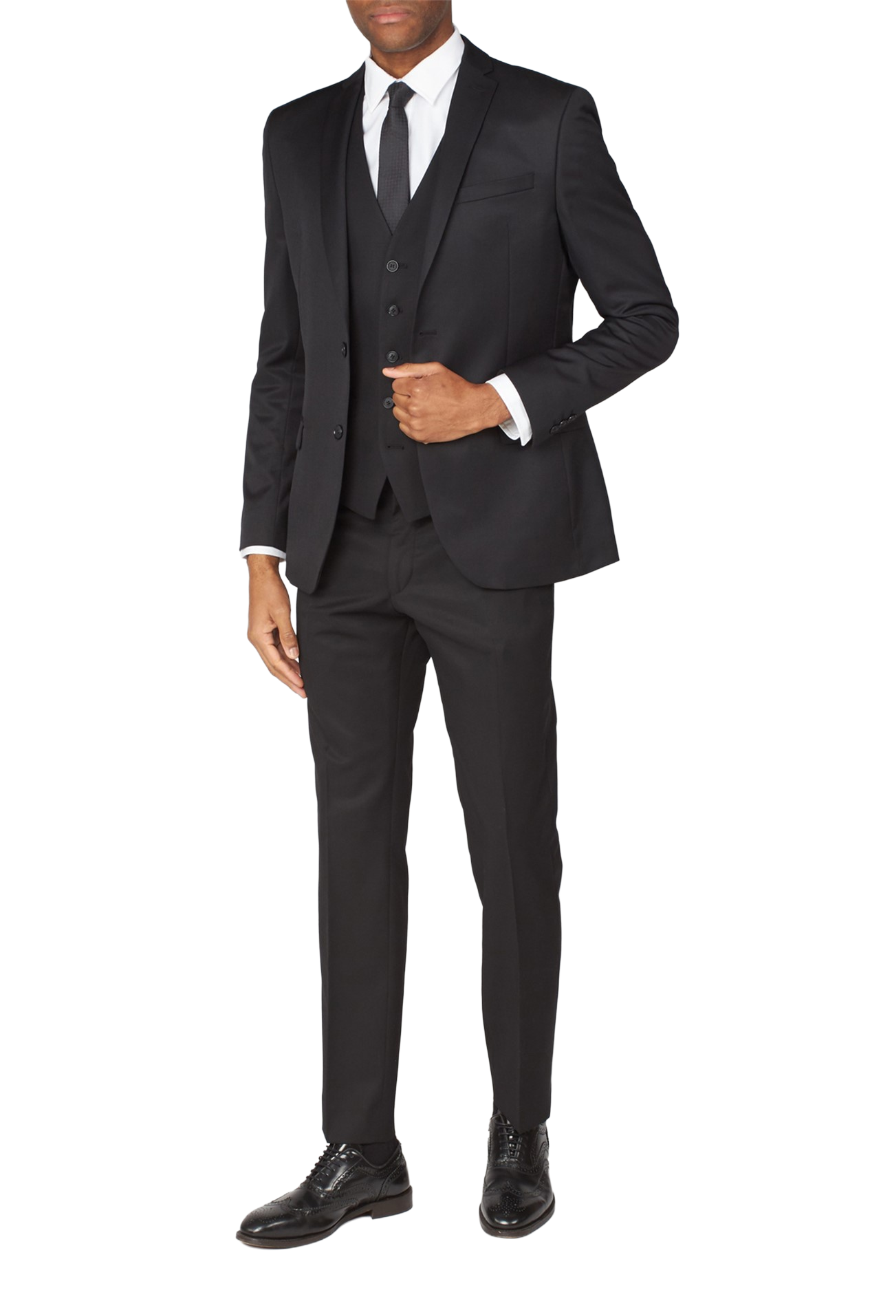 Ben Sherman Black 2 Piece Slim Fit Suit | 100% Wool | Jacket & Trousers