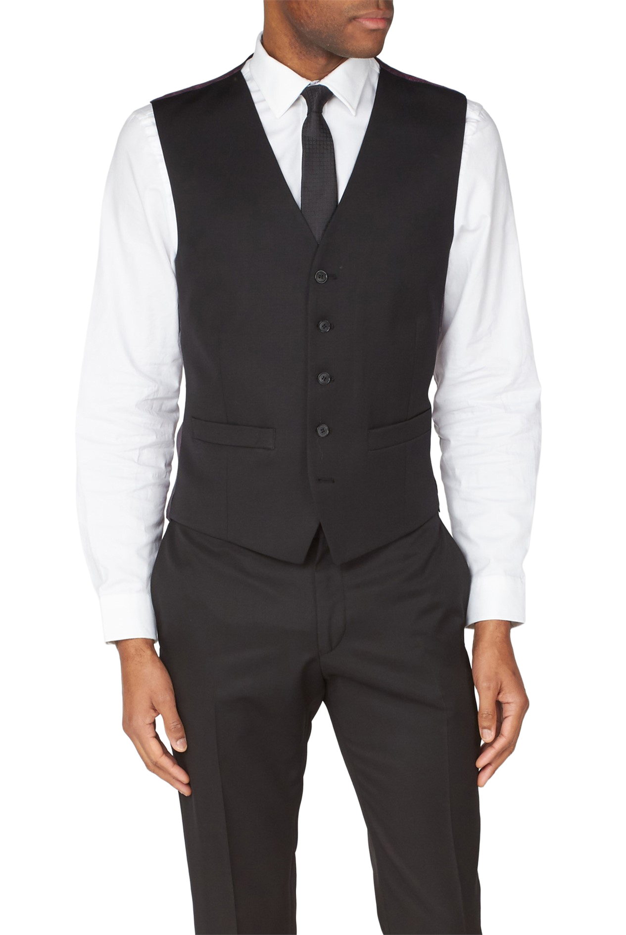Ben Sherman Black 3 Piece Slim Fit Suit | 100% Wool | Jacket, Trousers & Waistcoat