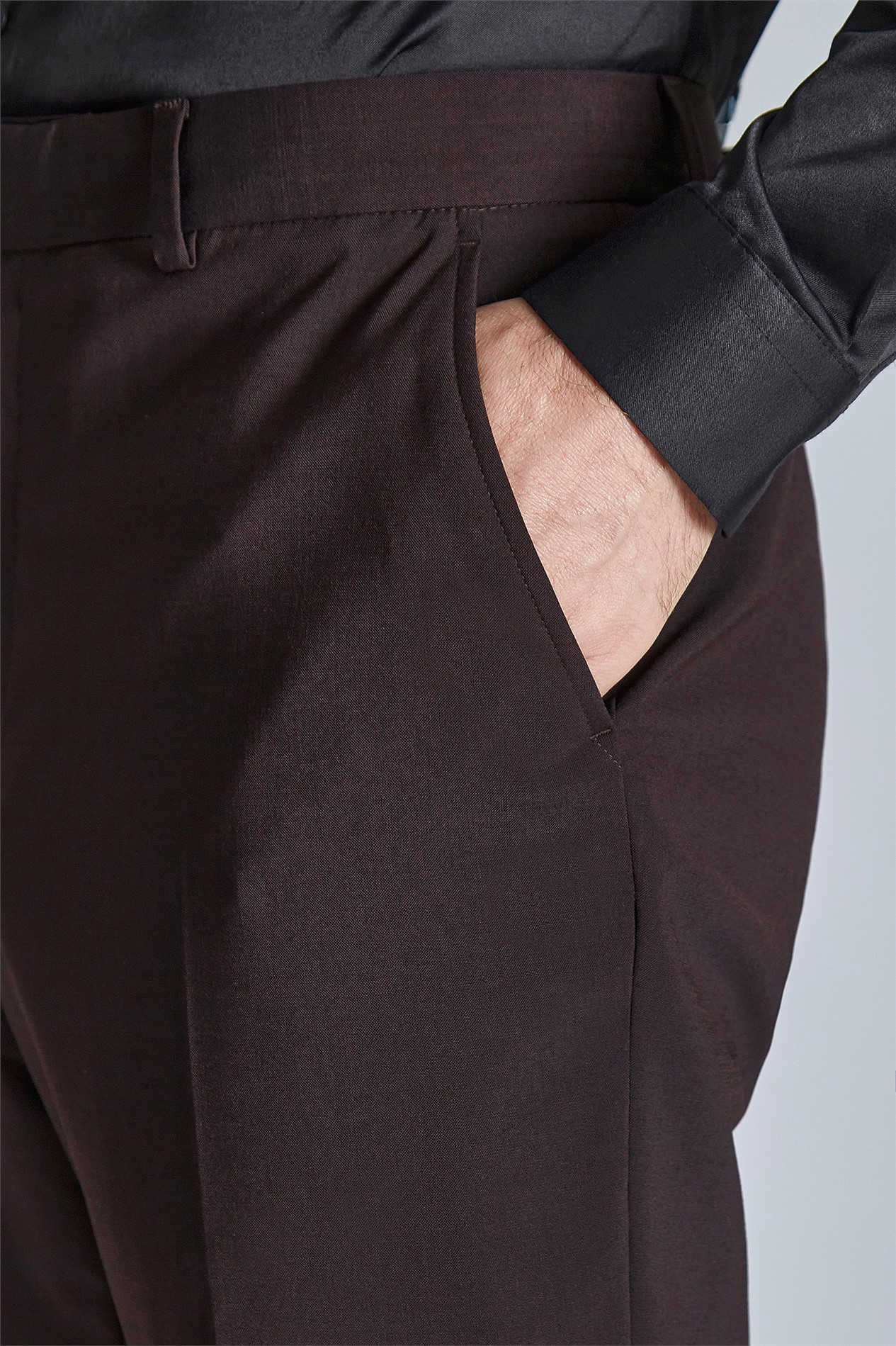 Burgundy Slim Fit Dress Trousers | Wool Blend, Flat Front, Belt Loops