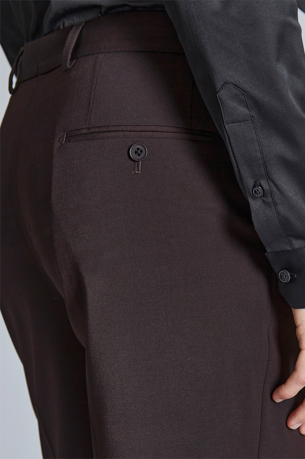 Burgundy Slim Fit Dress Trousers | Wool Blend, Flat Front, Belt Loops
