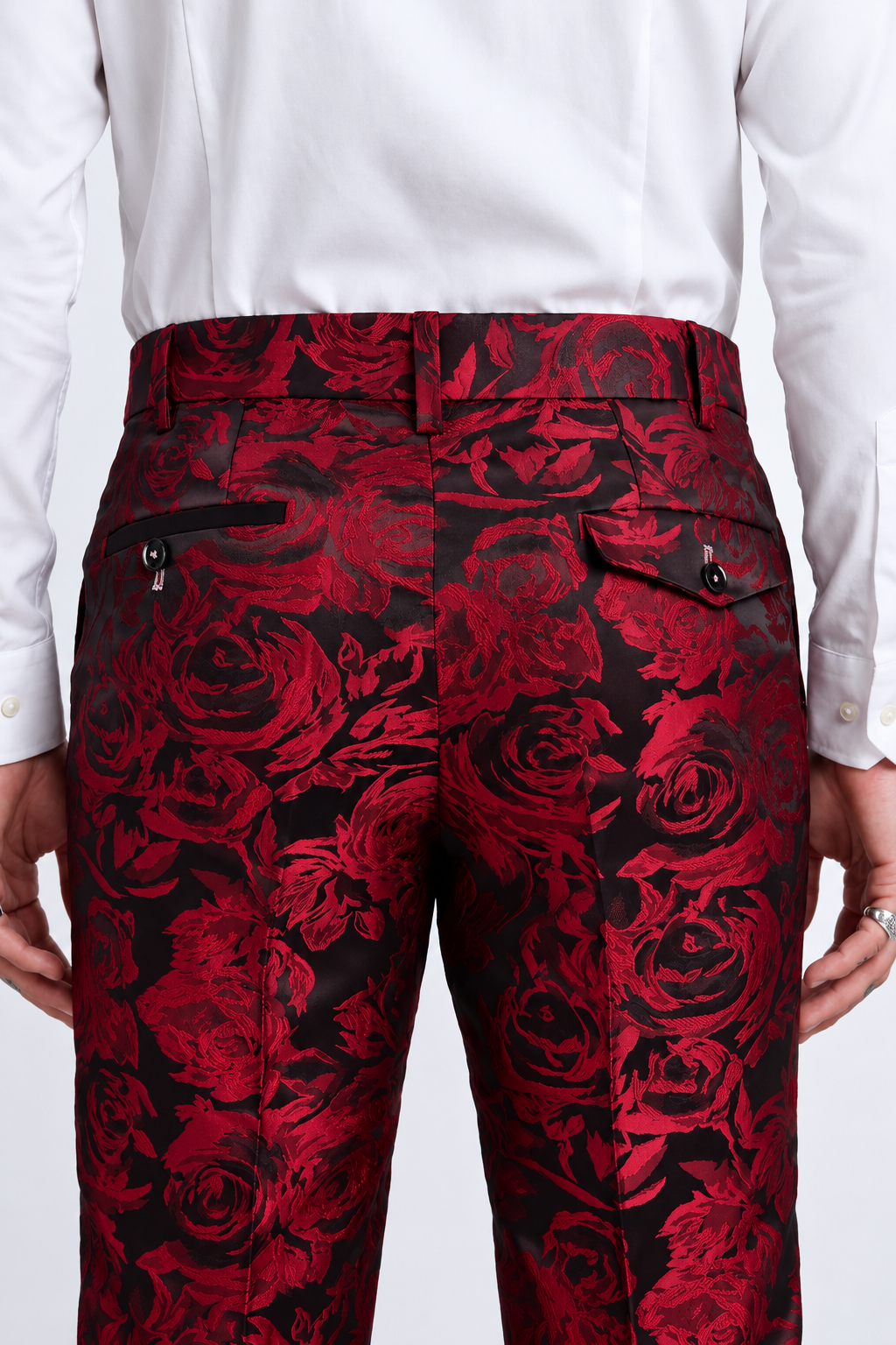 Red & Black Floral Jacquard Slim Fit 2 Piece Suit | Wedding & Prom | Twisted Tailor's "Ersat"