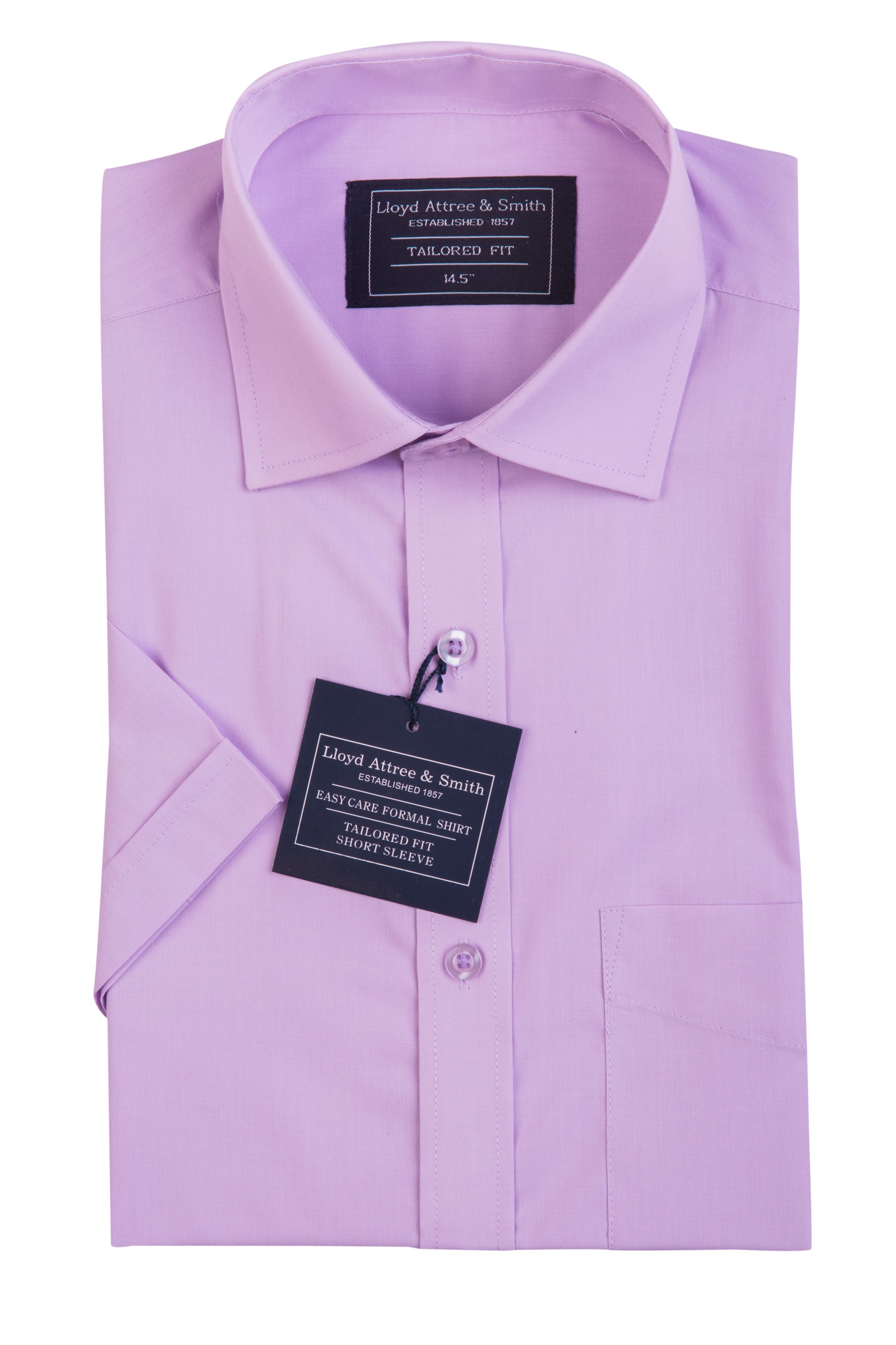 Men's Lilac Short Sleeve Tailored Fit Cotton Shirt – Richard Paul