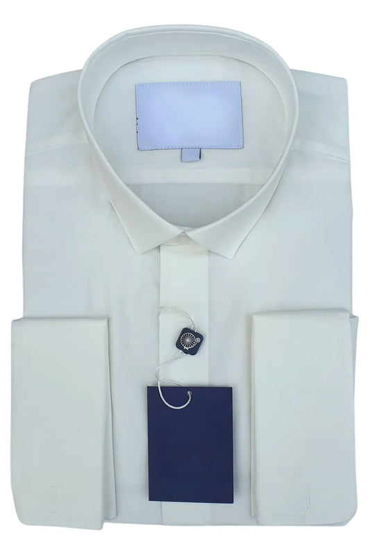 Men's Modern Fit Ivory Regular Collar Cotton Shirt