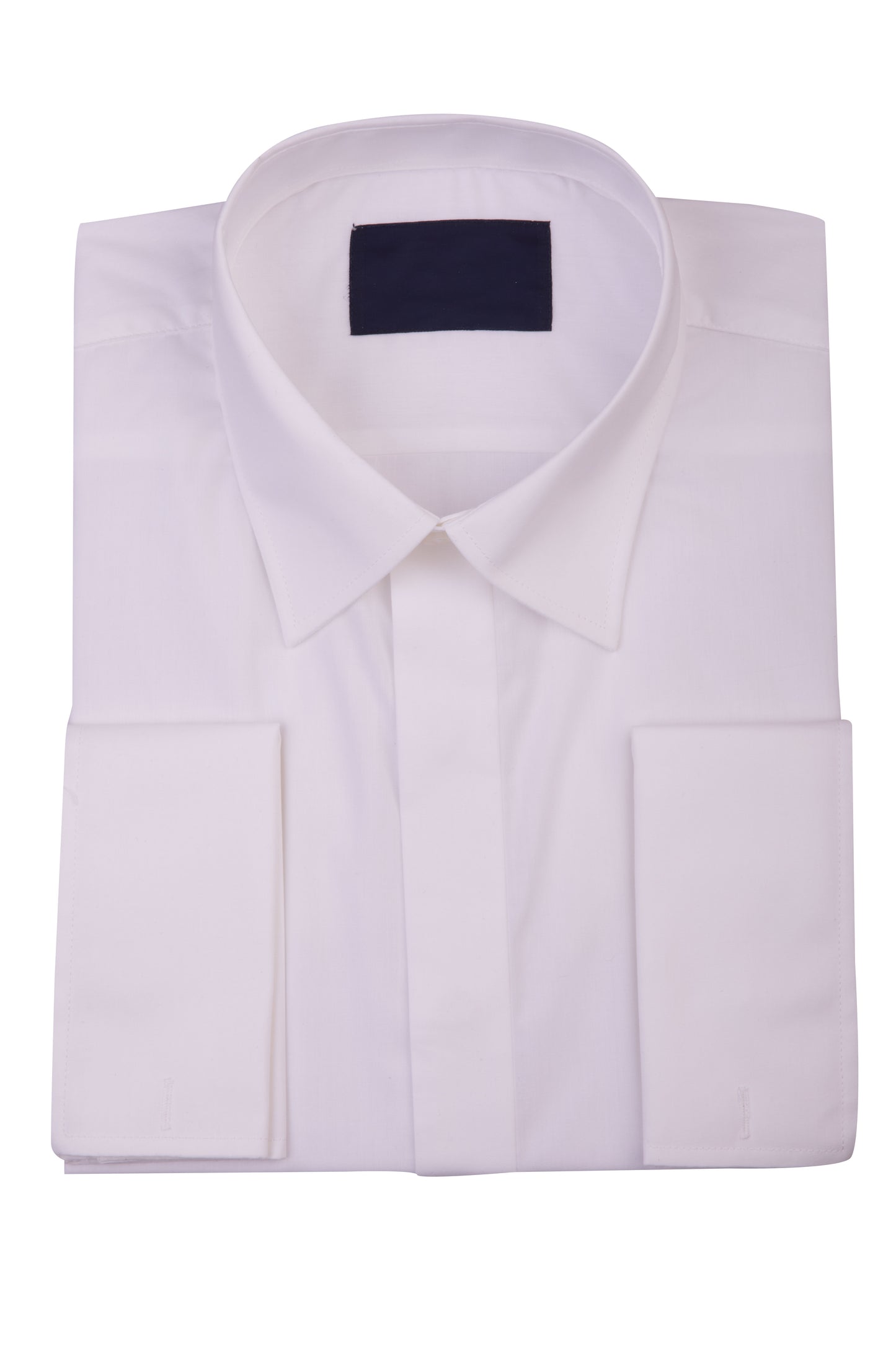 Men's Ivory Dress Shirt Double Cuff Covered Buttons