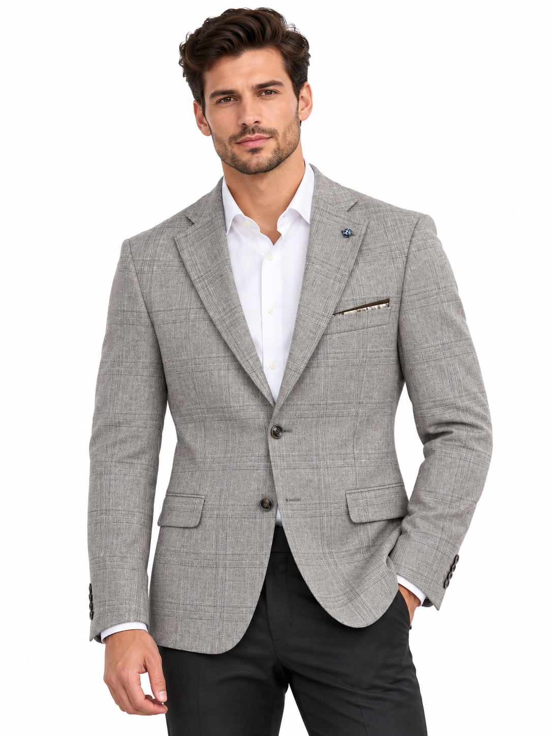 Stone Check Blazer Jacket | Regular Fit Smart Casual Sports Jacket | Seine Stone