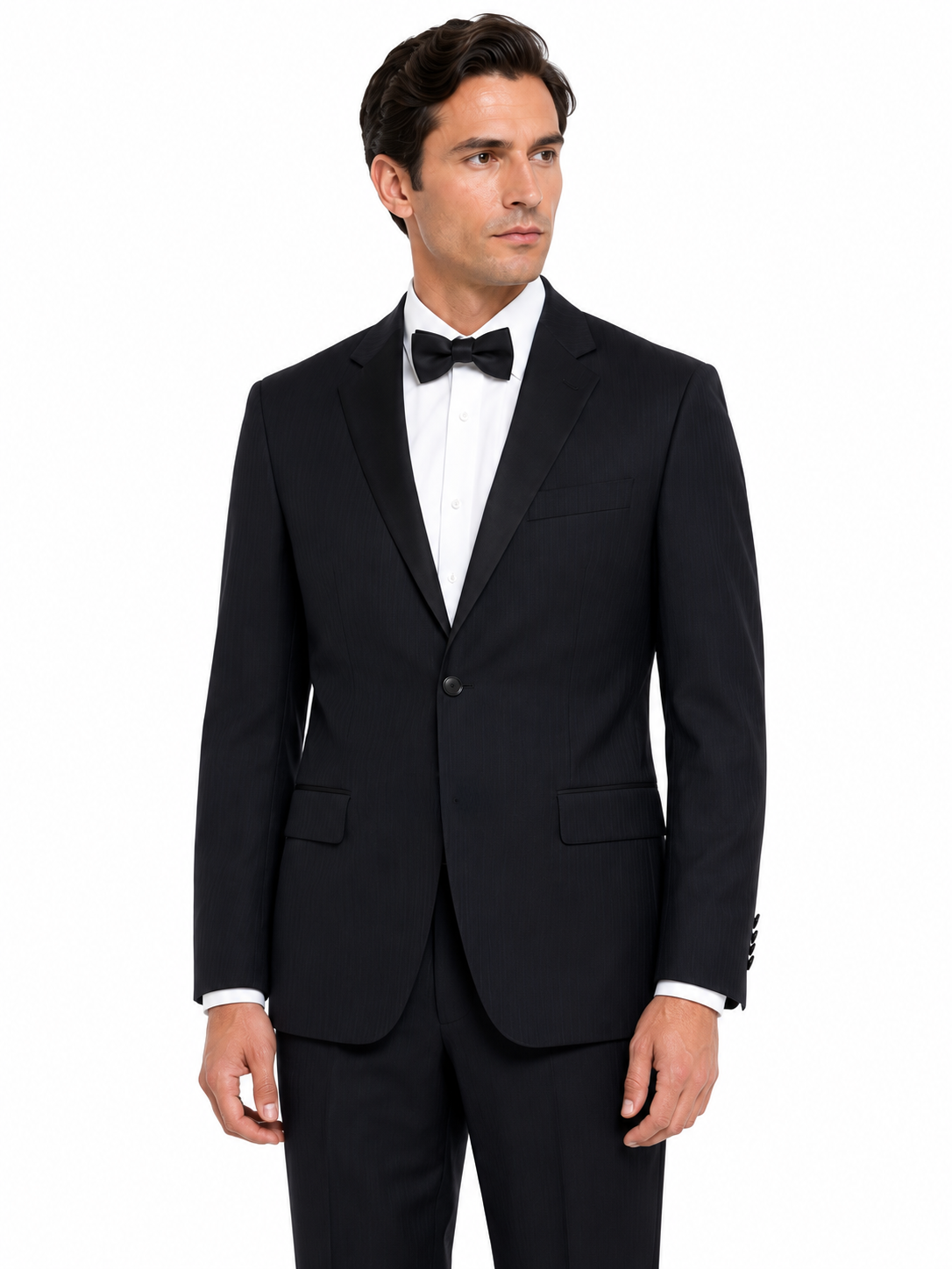Black Stripe 2 Piece Dinner Suit | 100% Pure Wool | Torre Uomo | Brand New