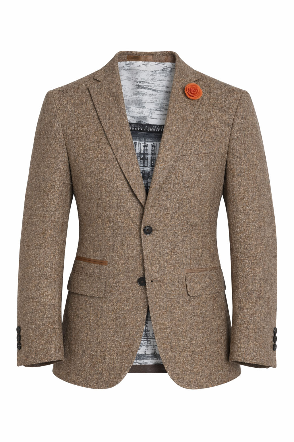 Beige Donegal Biscuit Tweed Jacket | Wool & Cotton Blend Blazer