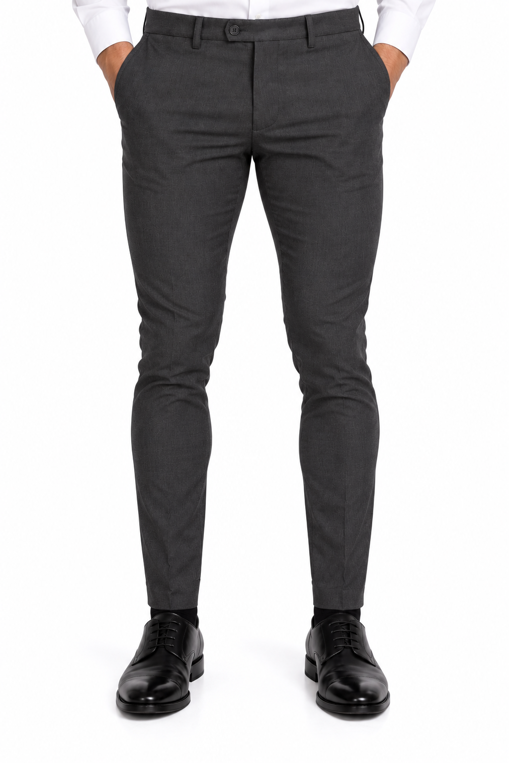 Charcoal Grey Spray-on Skinny Trousers | Slim Fit Pants