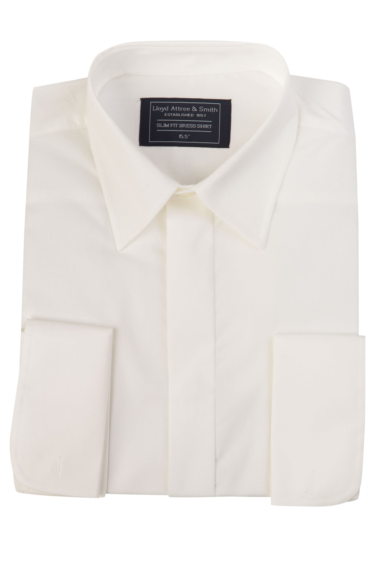 Men's Ivory Slim Fit Cotton Shirt Double Cuff