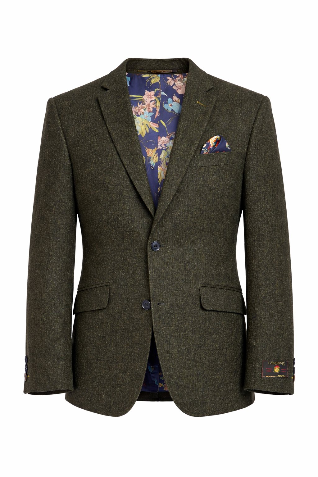 Olive Green Tweed Jacket Blazer | Pure 100% Lambs Wool