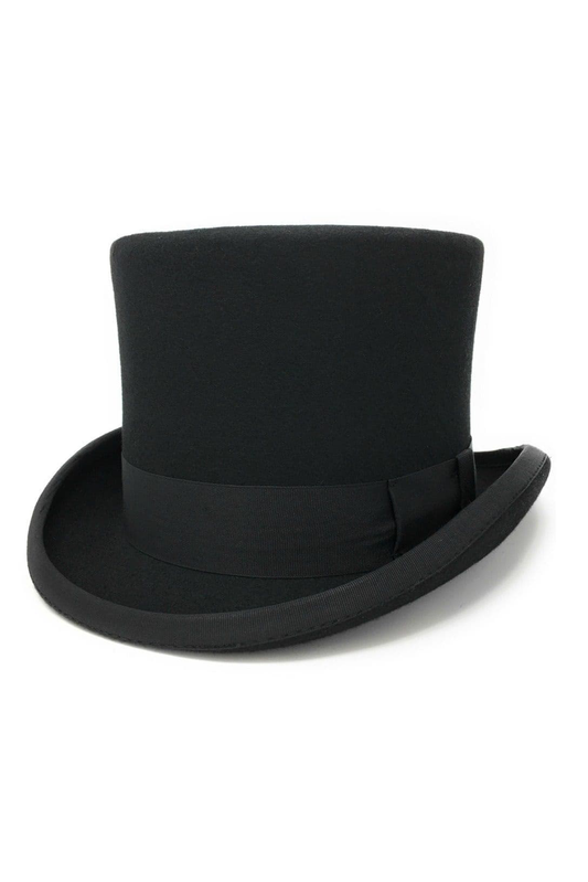 Black 100% Wool Felt Top Hat | Royal Ascot, Funeral Directors, Morning & Evening Wear