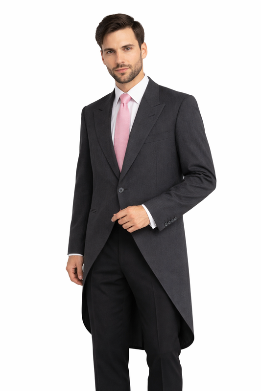 Charcoal Grey Lightweight Tailcoat Jacket | Wool Blended Tail Jacket