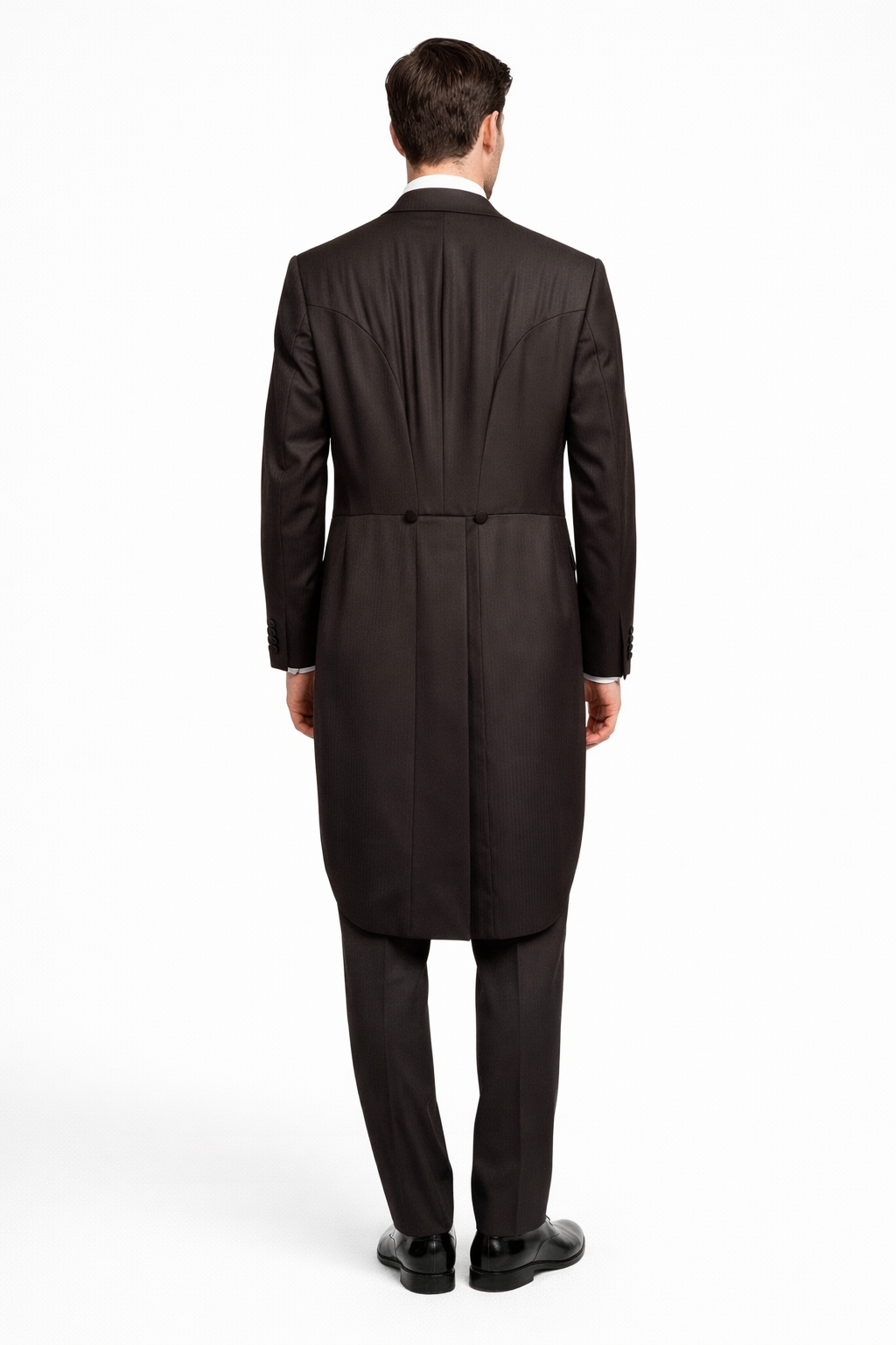 Brown Stripe Wool Tailcoat Jacket | 100% Pure Wool