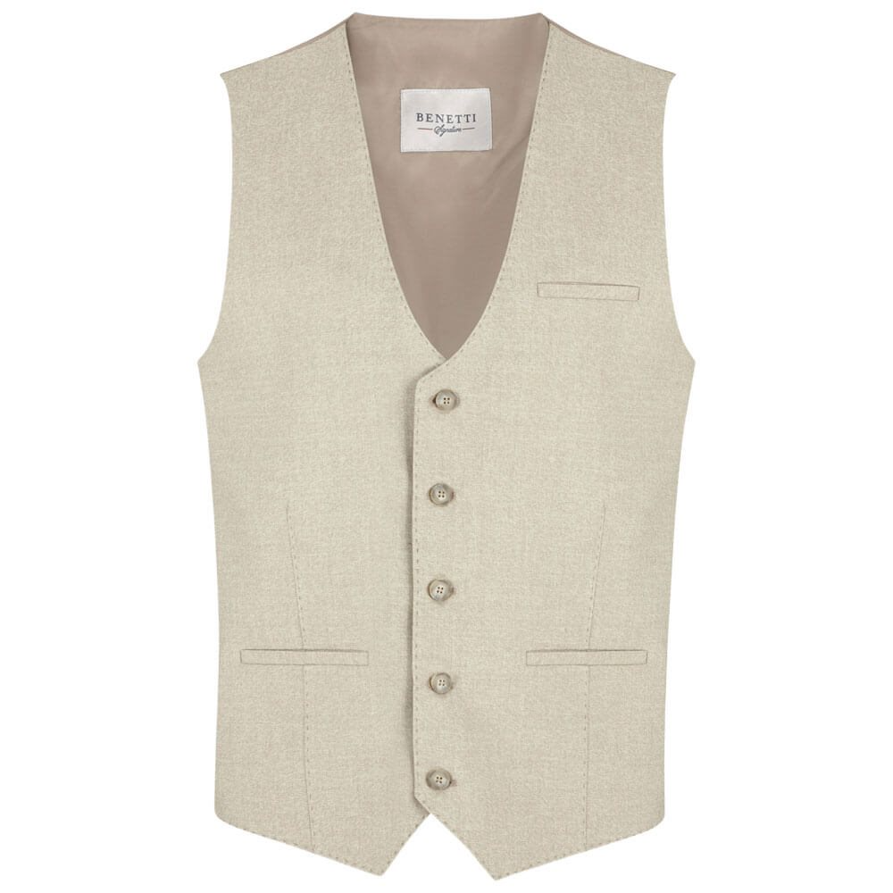 Benetti Beige Slim Fit 3 Piece Suit | Albert Stone | Jacket, Trousers & Waistcoat
