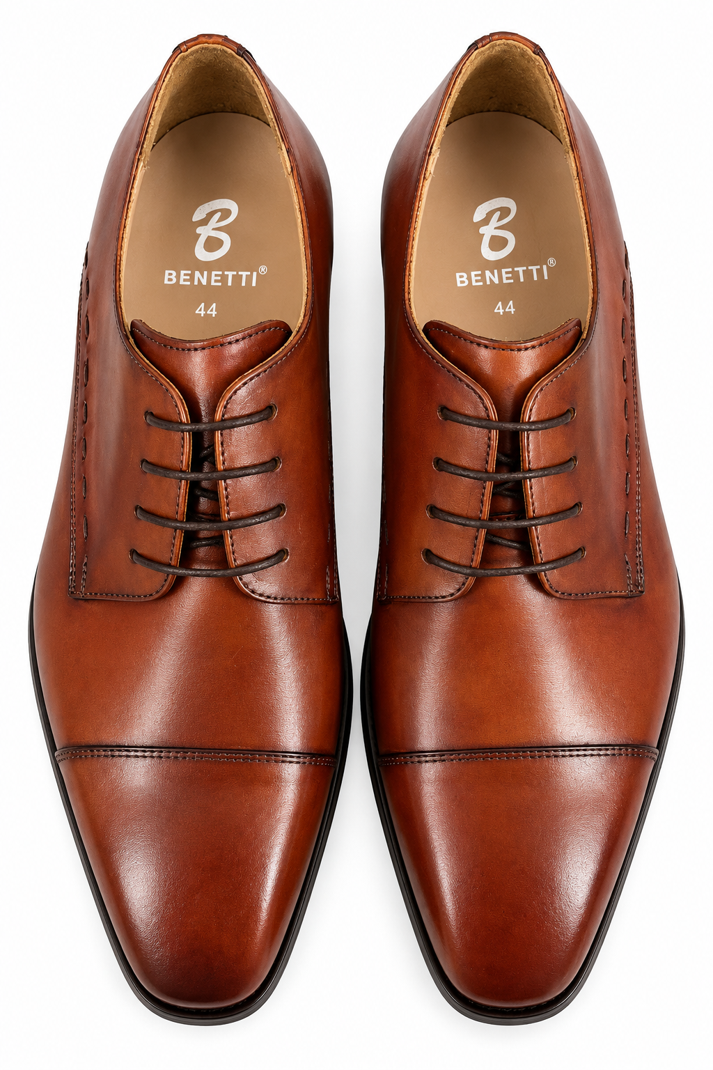 Men's Brown Leather Cap Toe Derby Shoes | Handcrafted Formal Dress Shoes | With Shoe Box