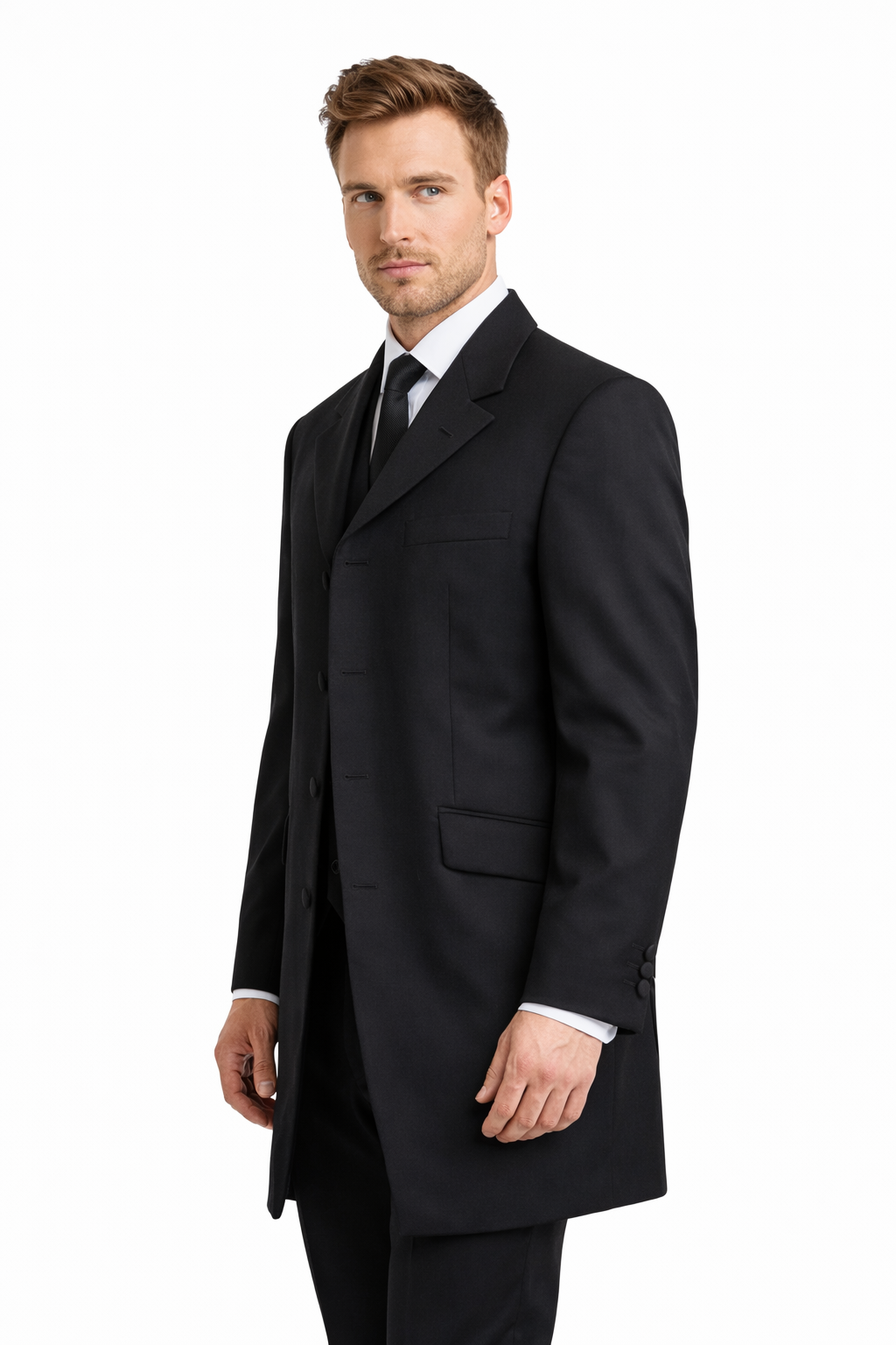 Plain Black Prince Edward Jacket | 100% Wool | Steampunk Costume Victorian Edwardian Fancy Dress