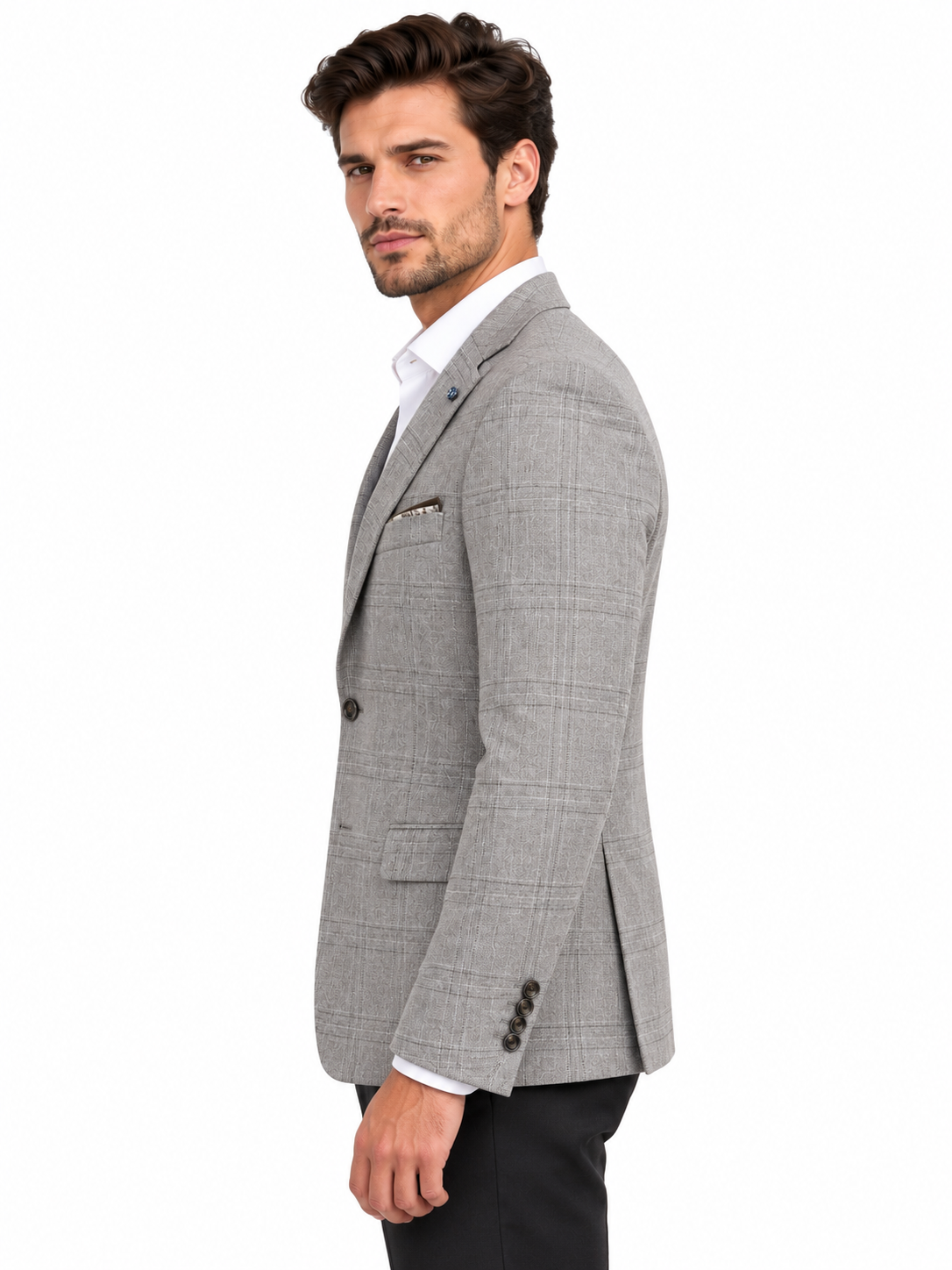 Stone Check Blazer Jacket | Regular Fit Smart Casual Sports Jacket | Seine Stone