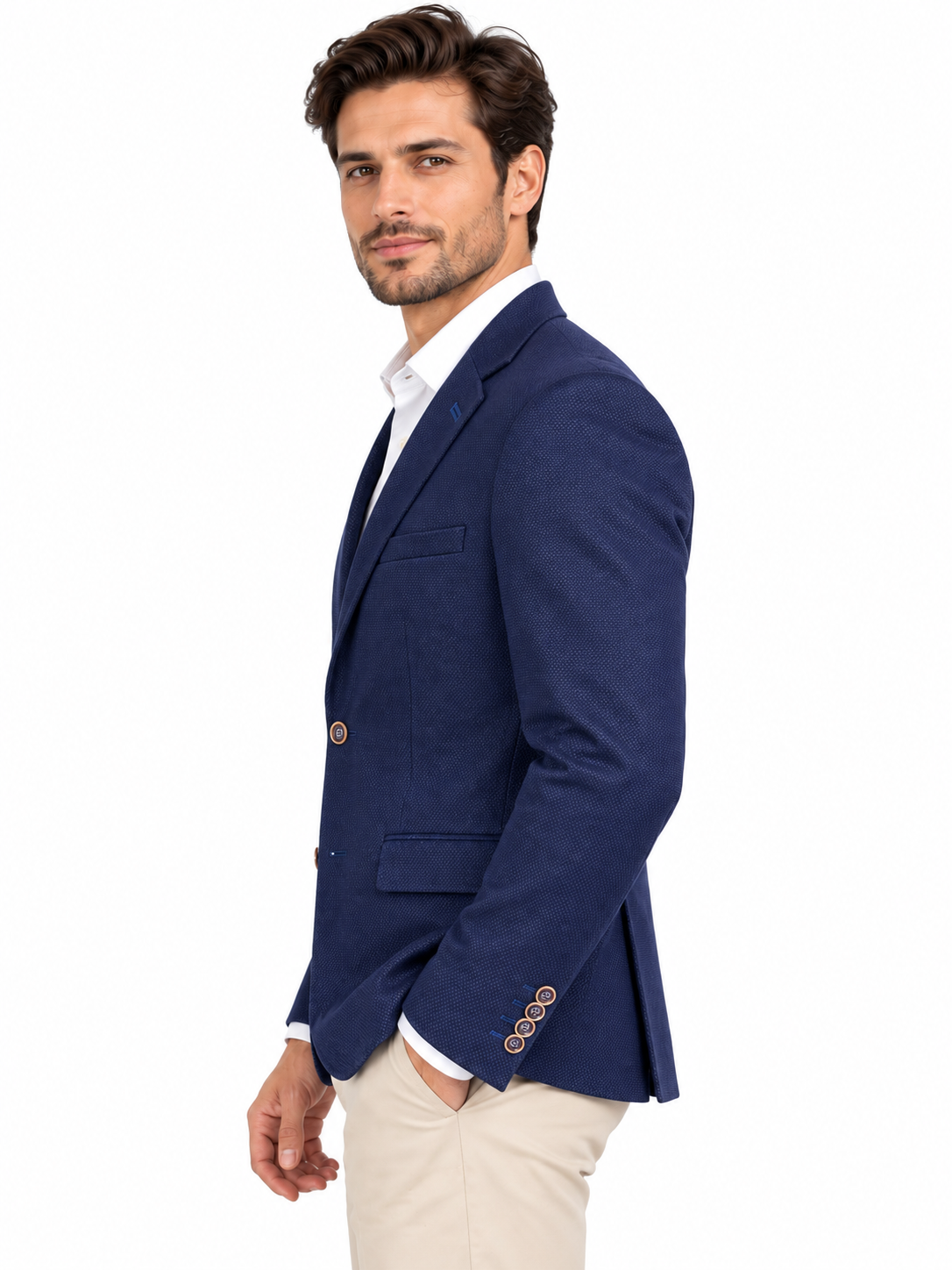 Navy Blue Twill Blazer | Comfort Fit Smart Casual Sports Jacket | Wilson Dark Blue