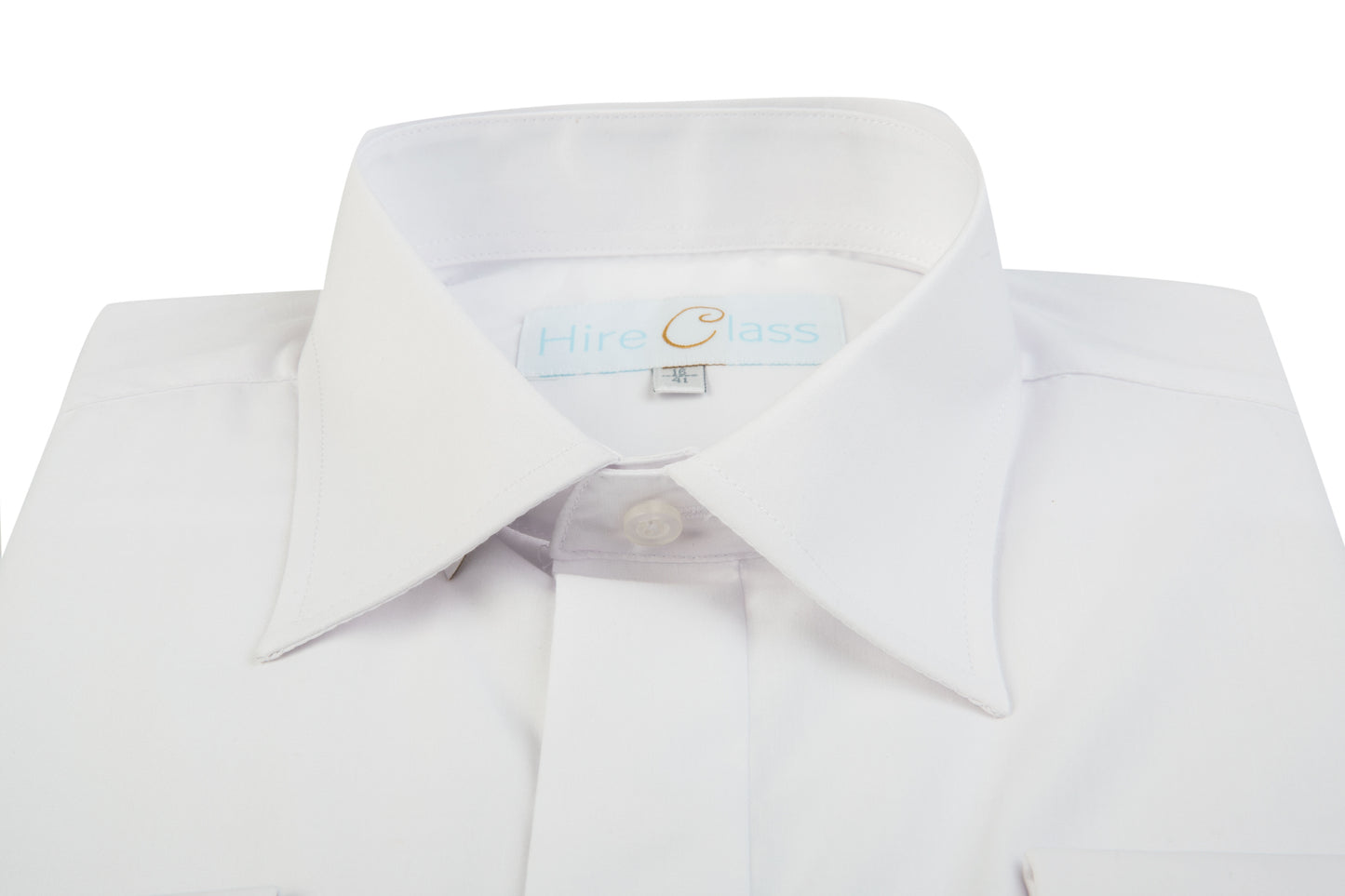 Men's White Dress Shirt Double Cuff Cotton Regular Collar