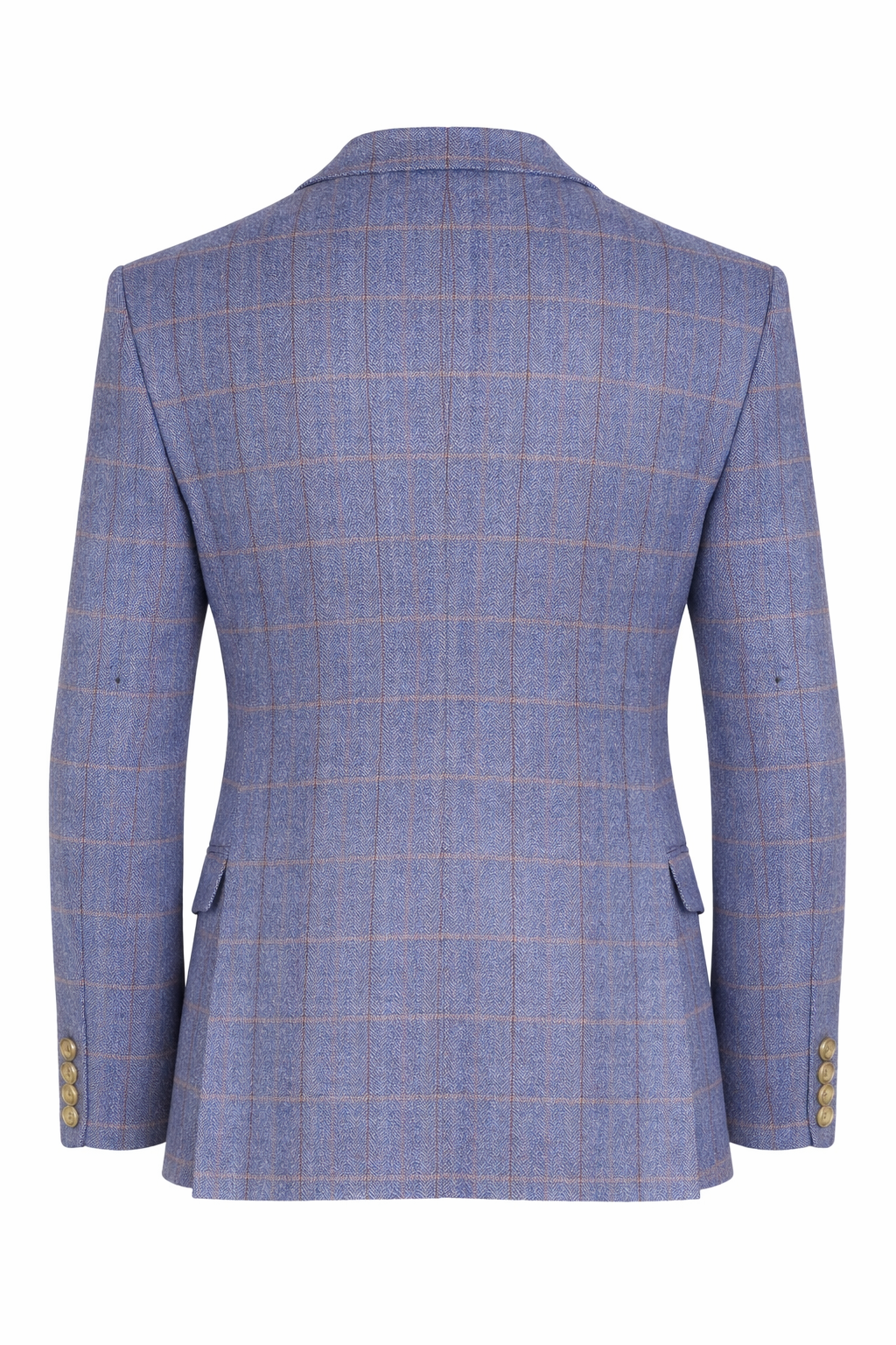 Light Blue Herringbone Check Jacket | Wool Blend Blazer