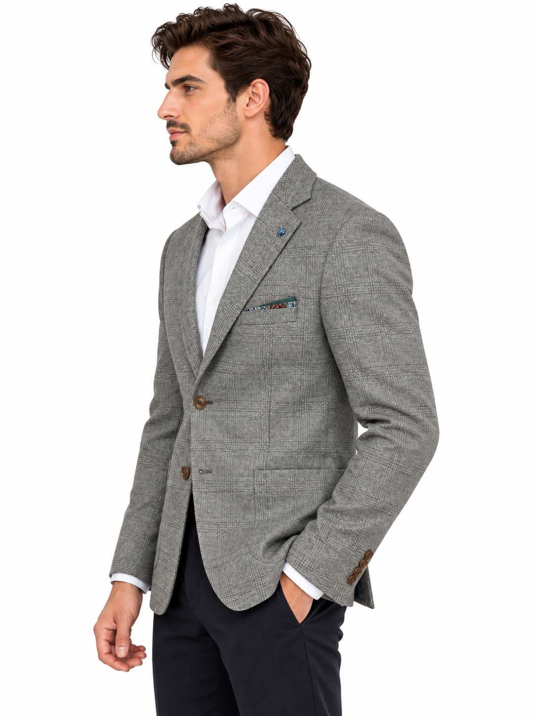 Muted Sage Green Checked Blazer | Tailored Fit Smart Casual Sports Jacket | Herbie Sage