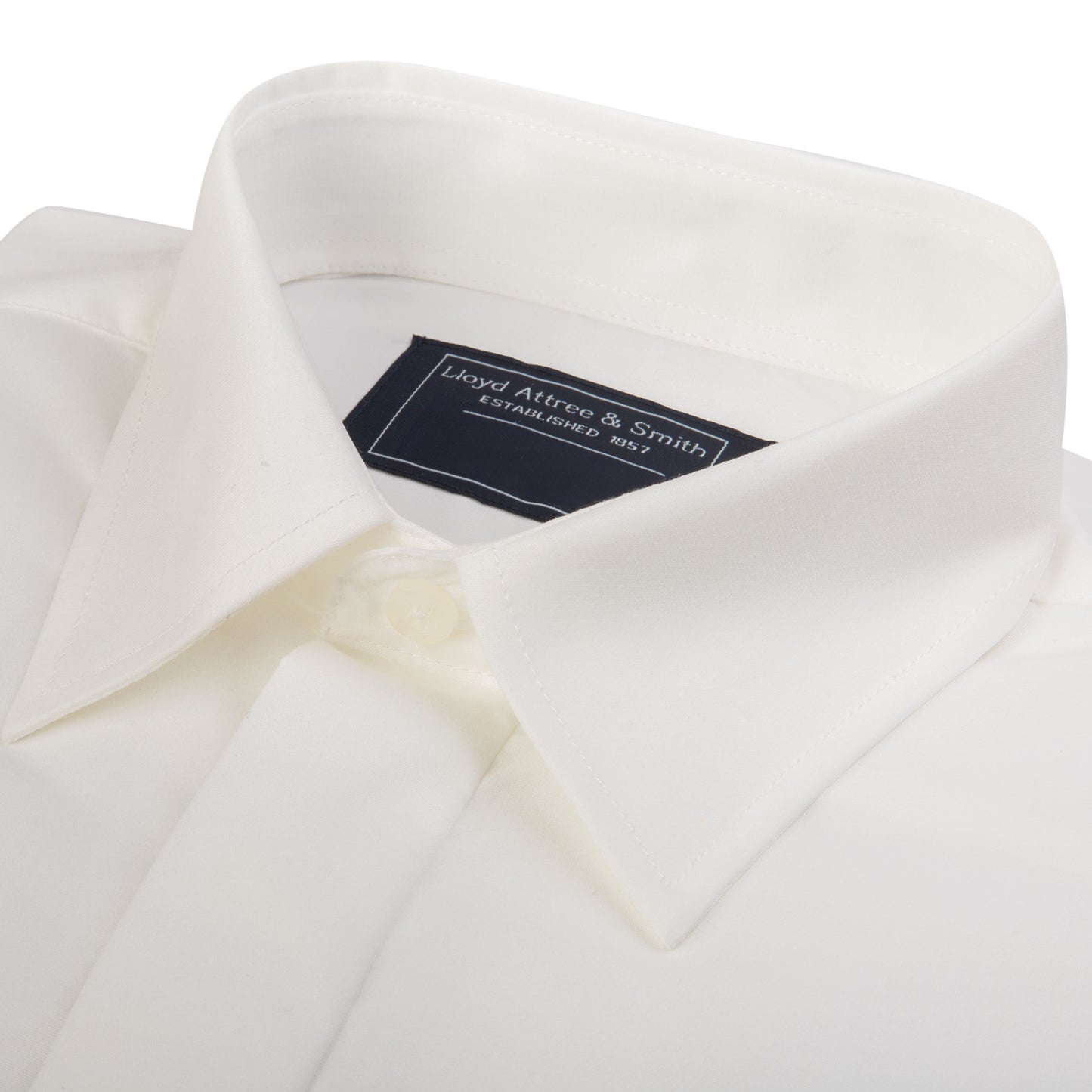 Men's Tailored Fit Ivory Cotton Shirt Double Cuff