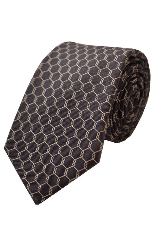 Mid Blue Patterned Tie - Brand New