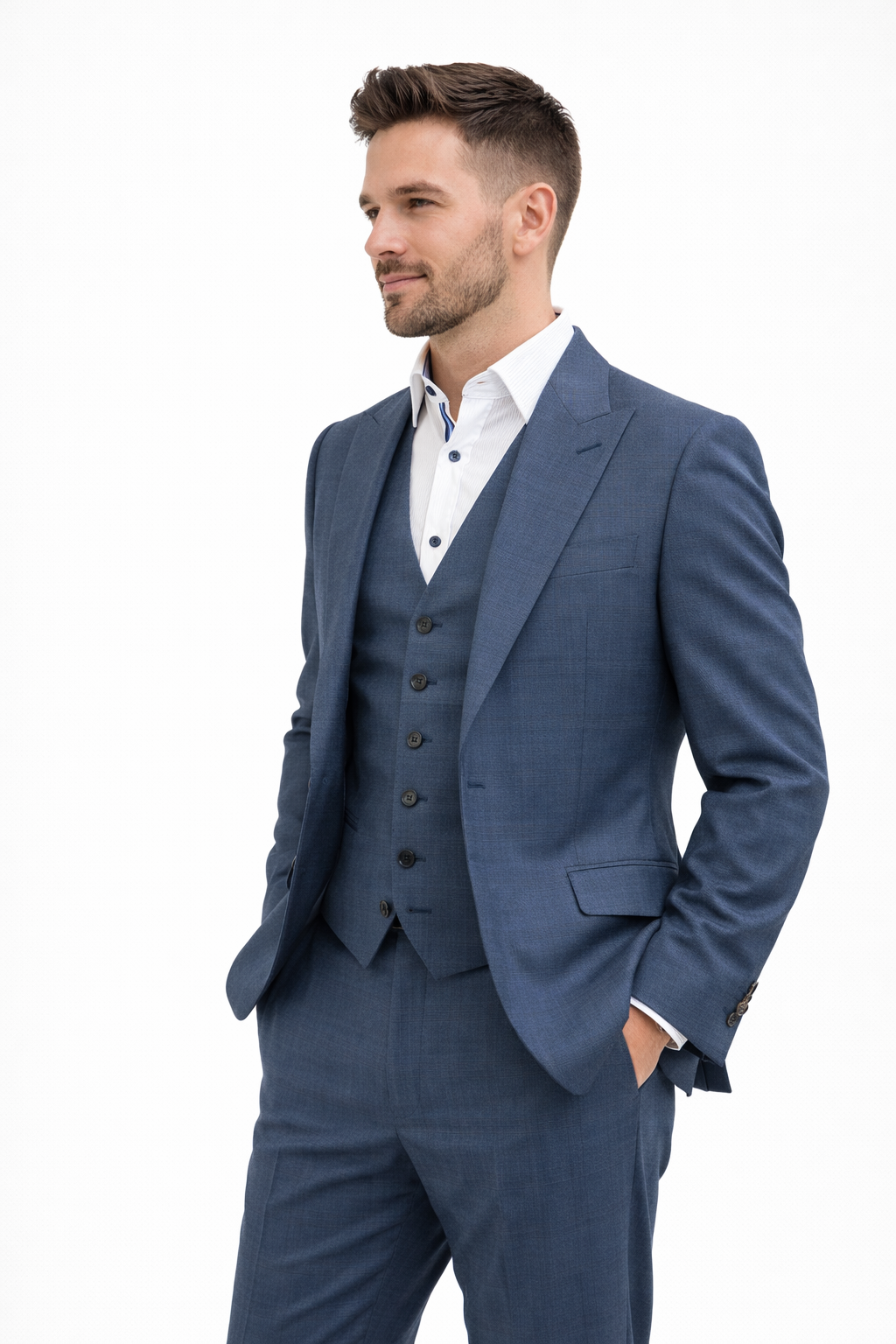 Blue Check 3 Piece Suit | Modern Fit | Jacket, Trousers & Waistcoat