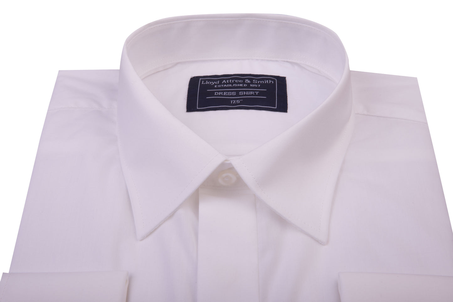 Men's Ivory Dress Shirt Double Cuff Covered Buttons