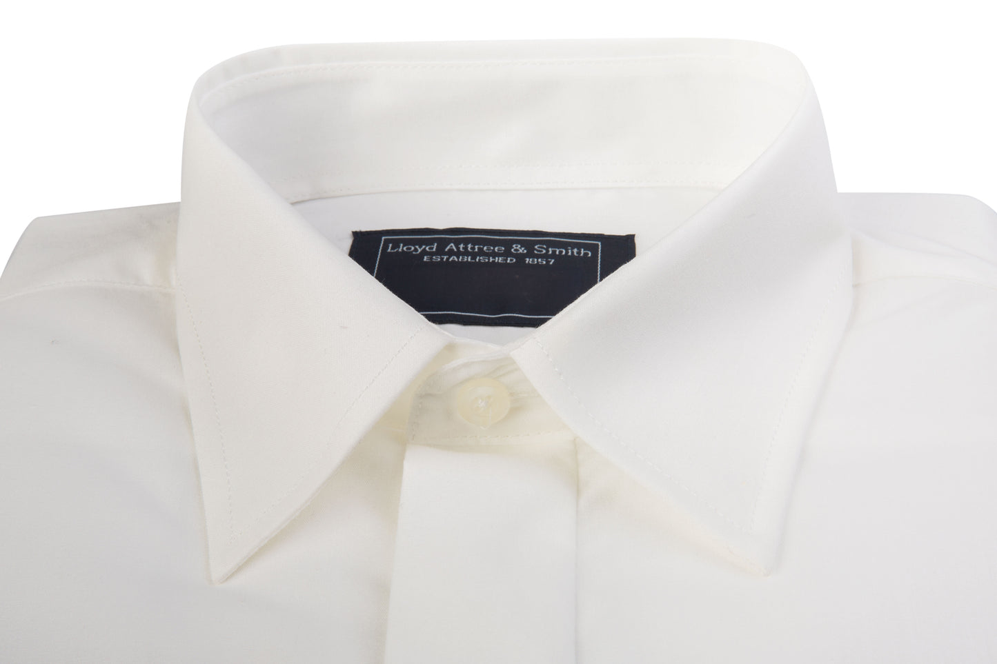 Men's Tailored Fit Ivory Cotton Shirt Double Cuff