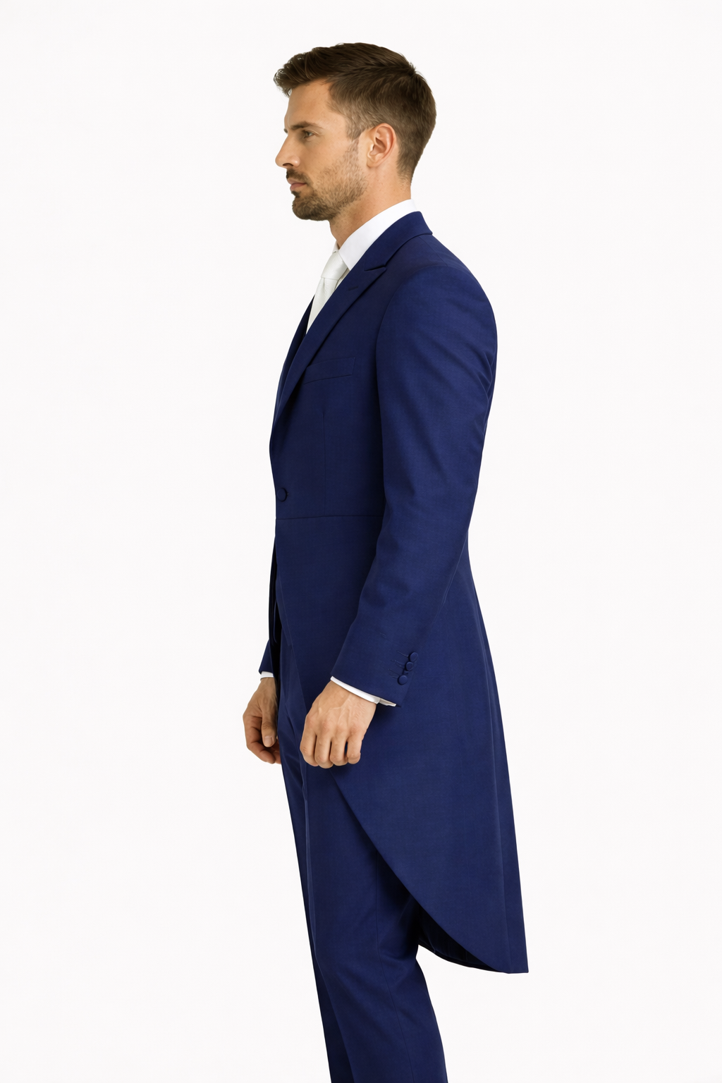 Electric Blue 2 Piece Tailcoat Suit | Wool & Mohair Jacket & Trousers