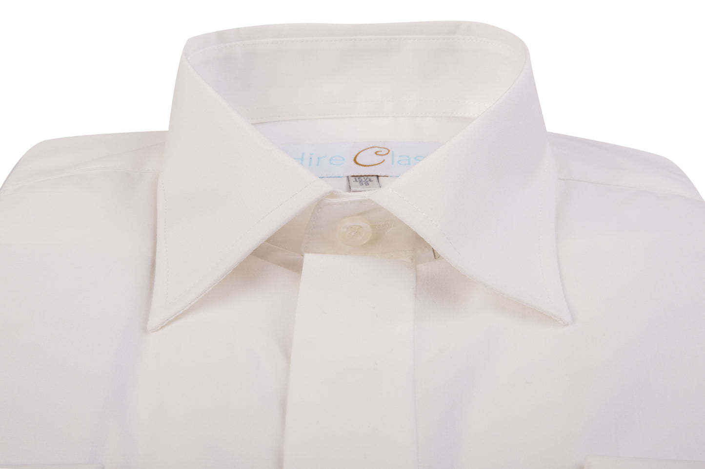 Men's Ivory Cotton Dress Shirt Double Cuff