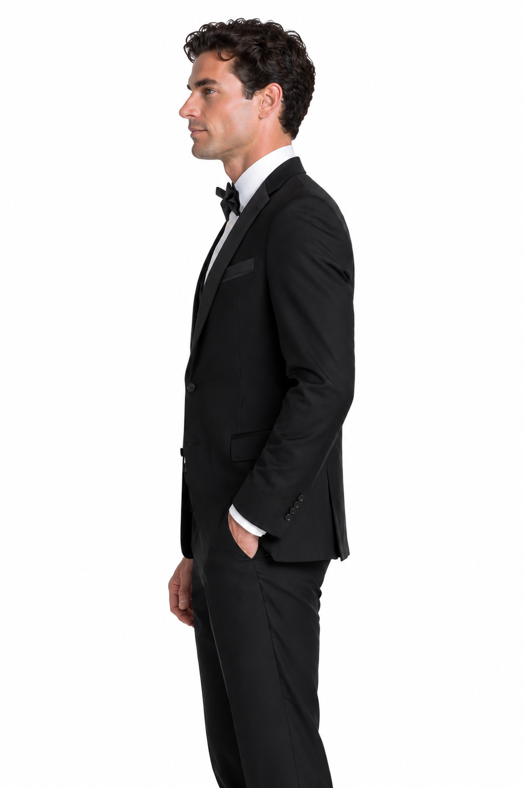 Black 2 Piece Tuxedo Slim Fit Dinner Suit | Jacket & Trousers | Edina