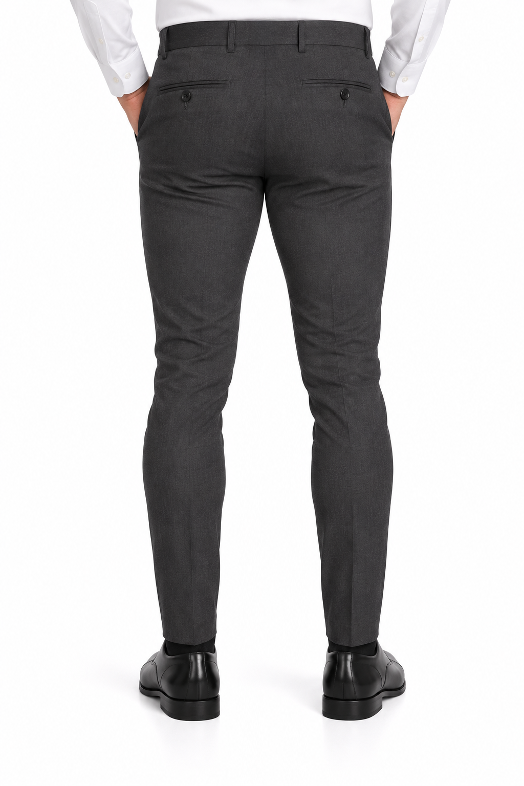 Charcoal Grey Spray-on Skinny Trousers | Slim Fit Pants