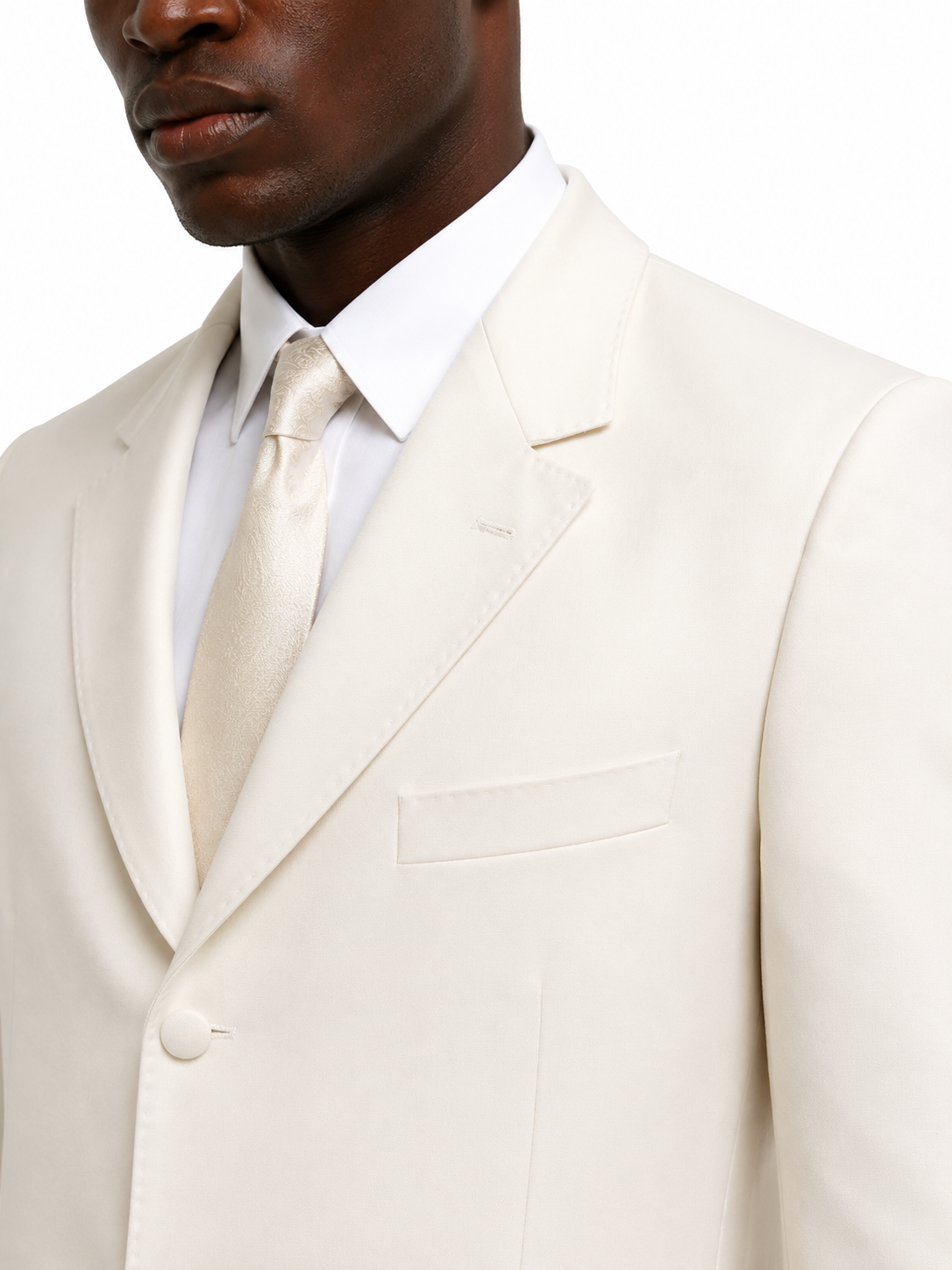 Ivory Cream Prince Edward 3/4 Jacket | Long Wool Formal Blazer
