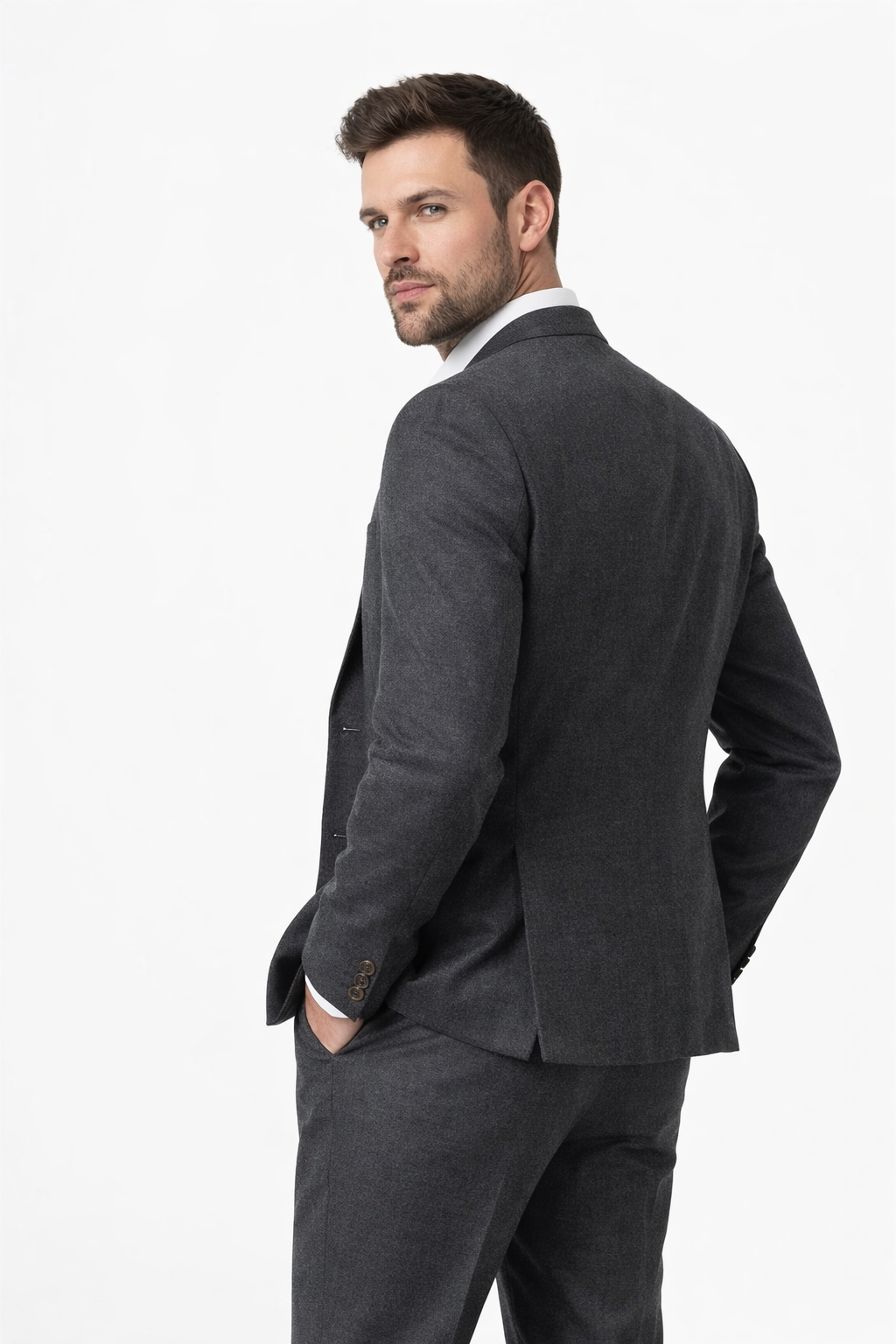 Grey Flannel 3 Piece Suit | 100% Wool | Jacket, Trouser & Waistcoat