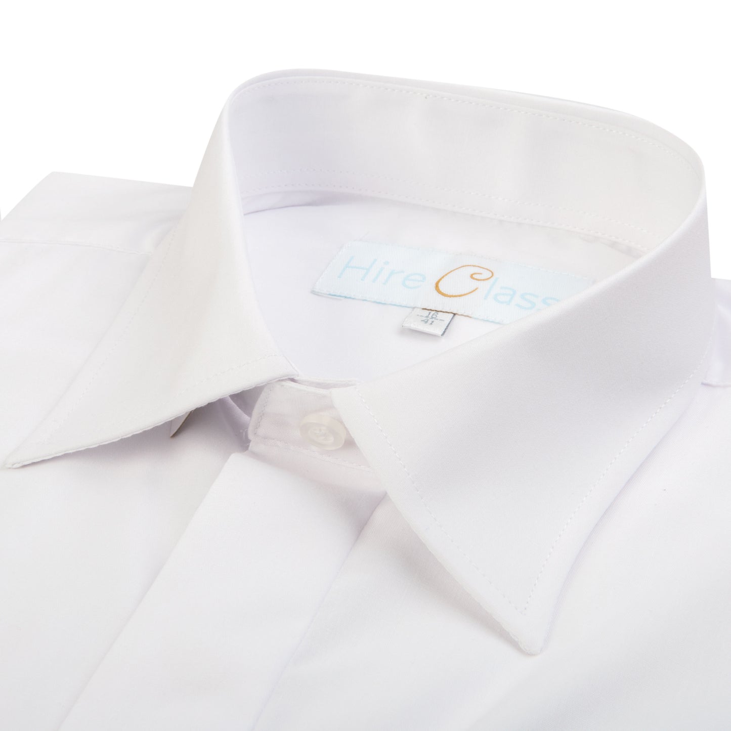 Men's White Dress Shirt Double Cuff Cotton Regular Collar