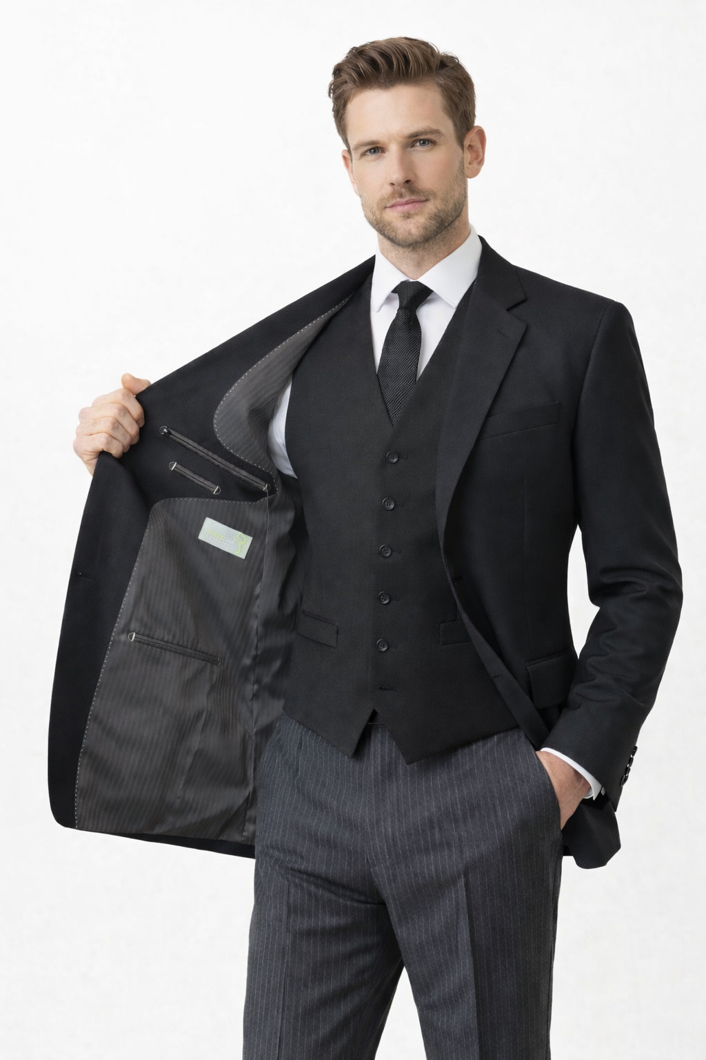 Black Herringbone Wool Jacket | Masonic, Masons, Freemason, Funeral Directors