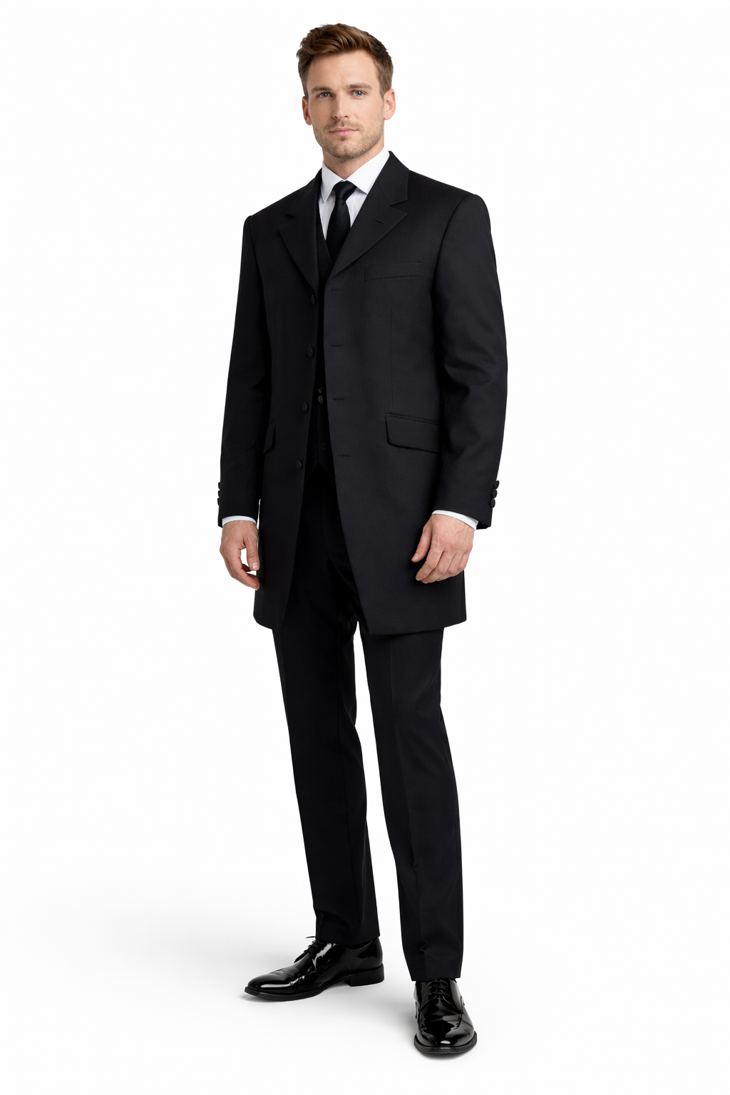 Plain Black Prince Edward Jacket | 100% Wool | Steampunk Costume Victorian Edwardian Fancy Dress