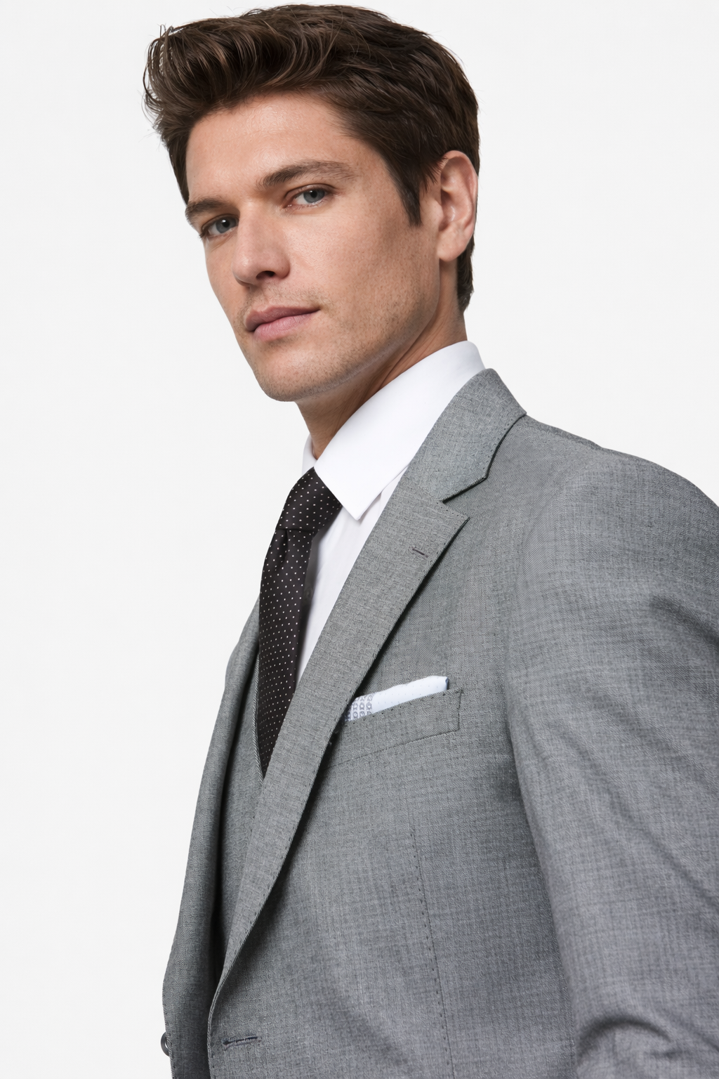Benetti Regency Grey 3 Piece Wool Suit | Tailored Fit Jacket, Trousers & Waistcoat