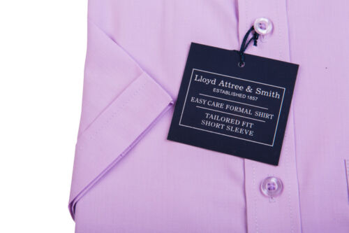 Men's Lilac Short Sleeve Tailored Fit Cotton Shirt