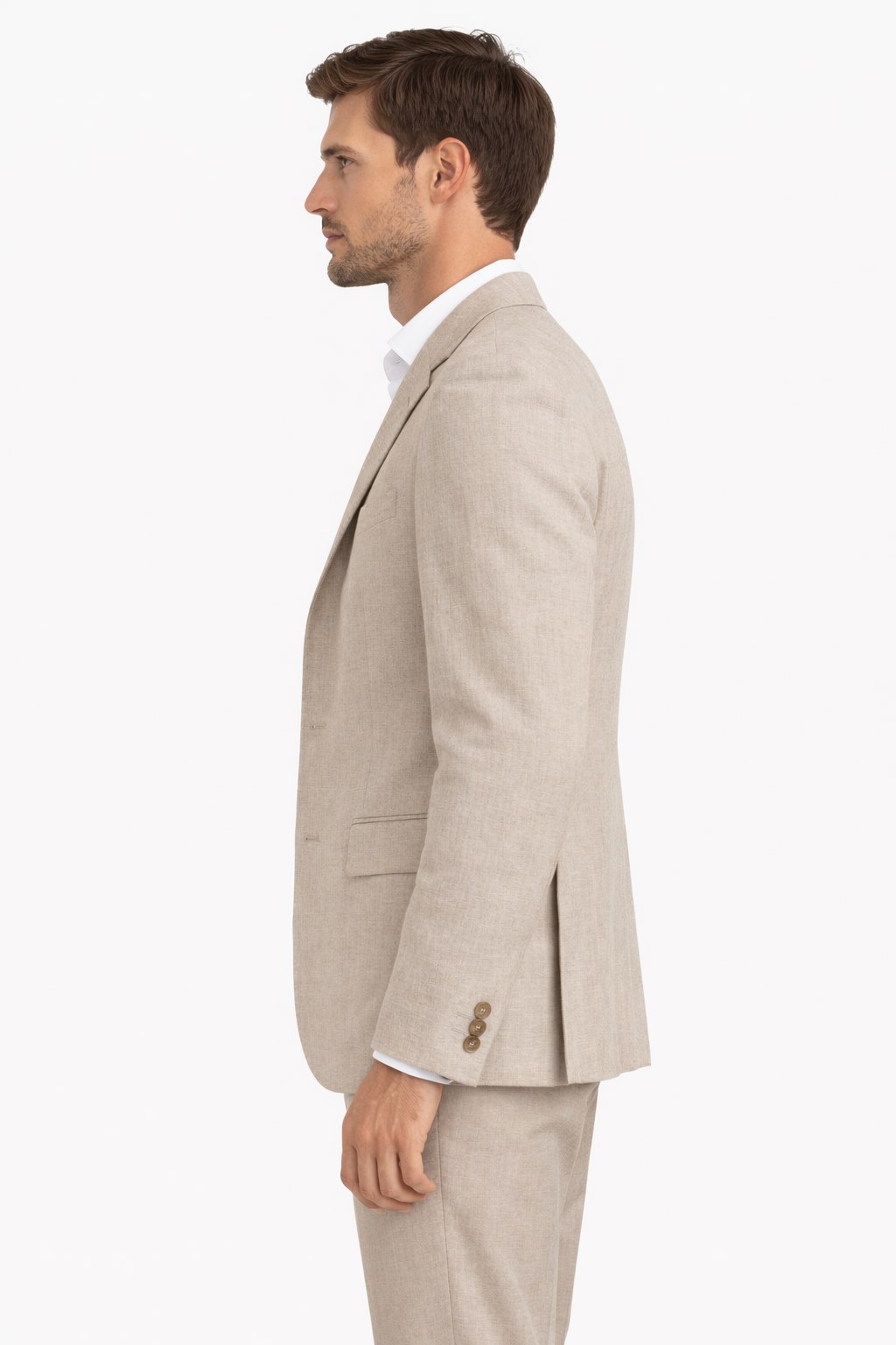 Beige Pure Linen Sports Jacket | Lightweight Oatmeal Blazer