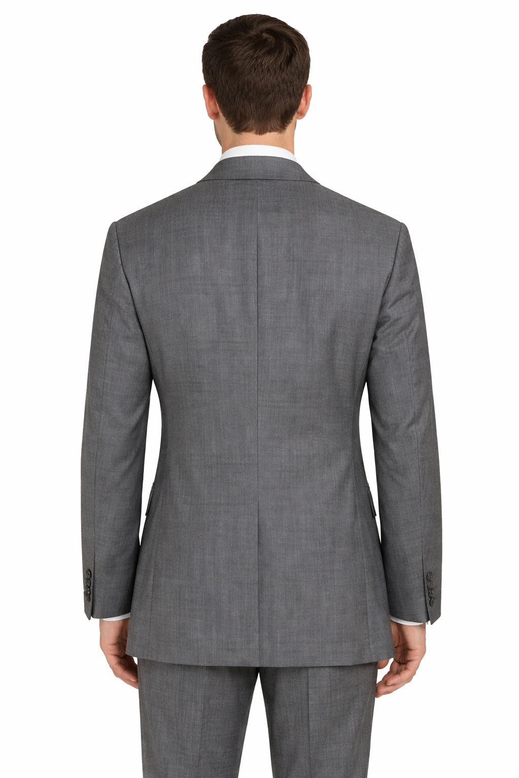 Silver Grey Suit Jacket | Longer Line 100% Wool Blazer | Fine Herringbone Weave