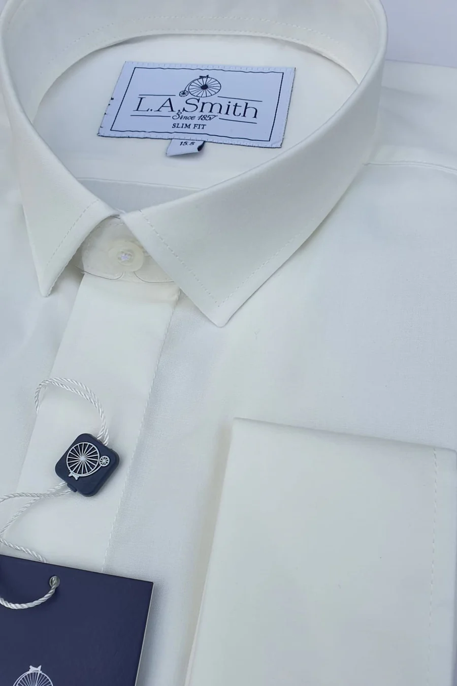 Men's Modern Fit Ivory Regular Collar Cotton Shirt