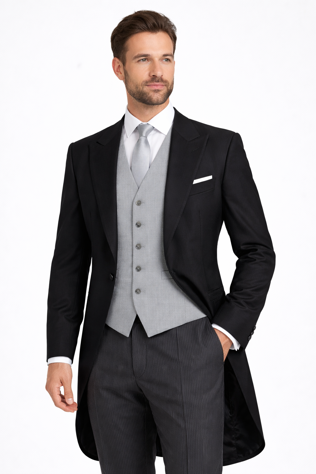 Dove Grey Single-Breasted Wool Waistcoat | Royal Ascot Formal Waistcoat