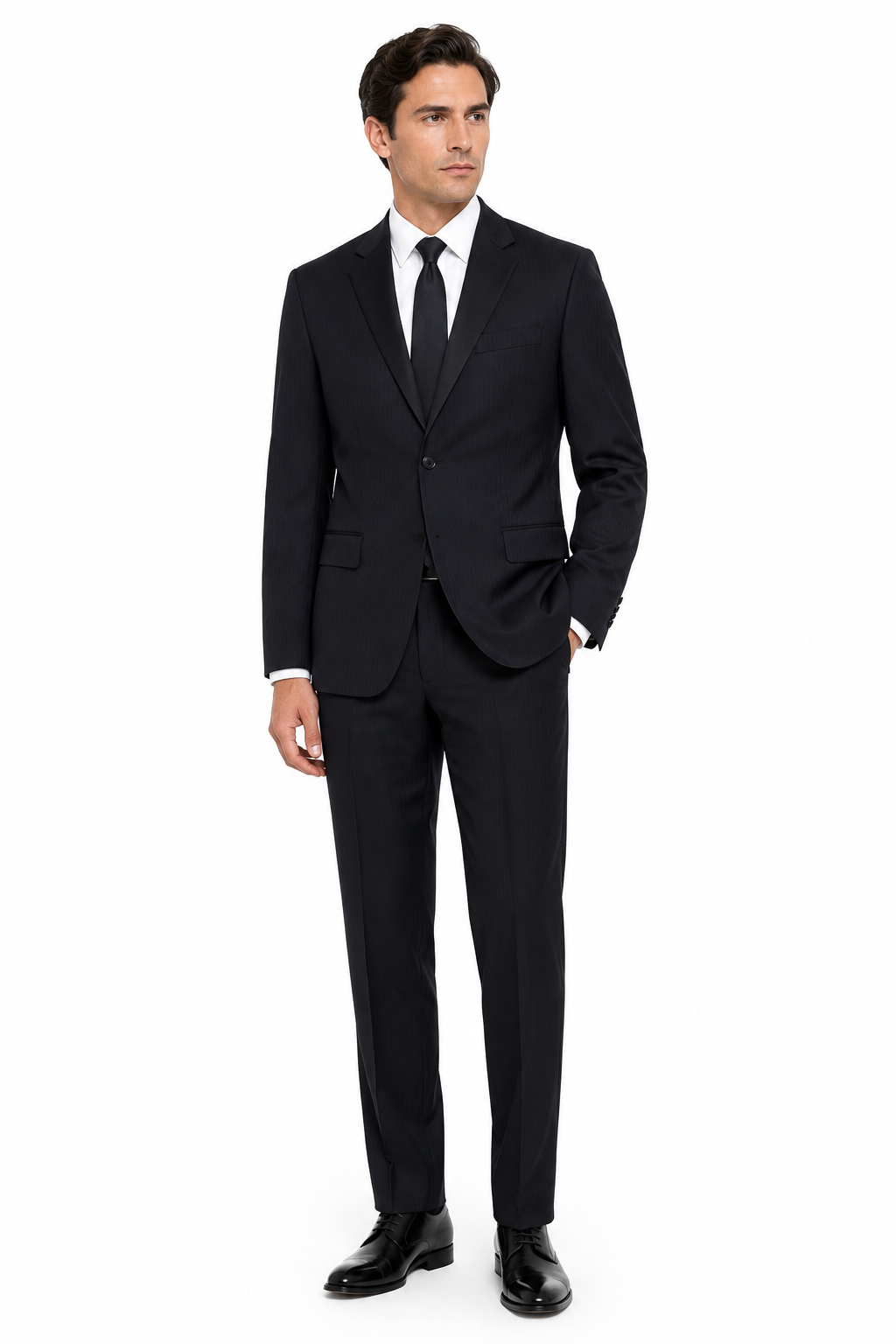 Black Stripe 2 Piece Dinner Suit | 100% Pure Wool | Torre Uomo | Brand New