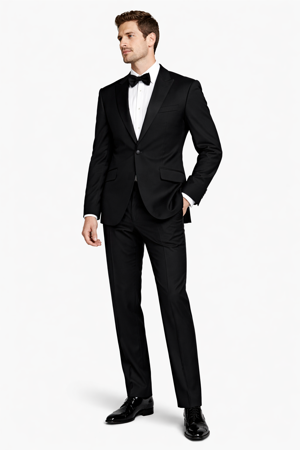 Black 2 Piece Dinner Suit with Peak Lapel | Single Breasted Jacket & Trousers