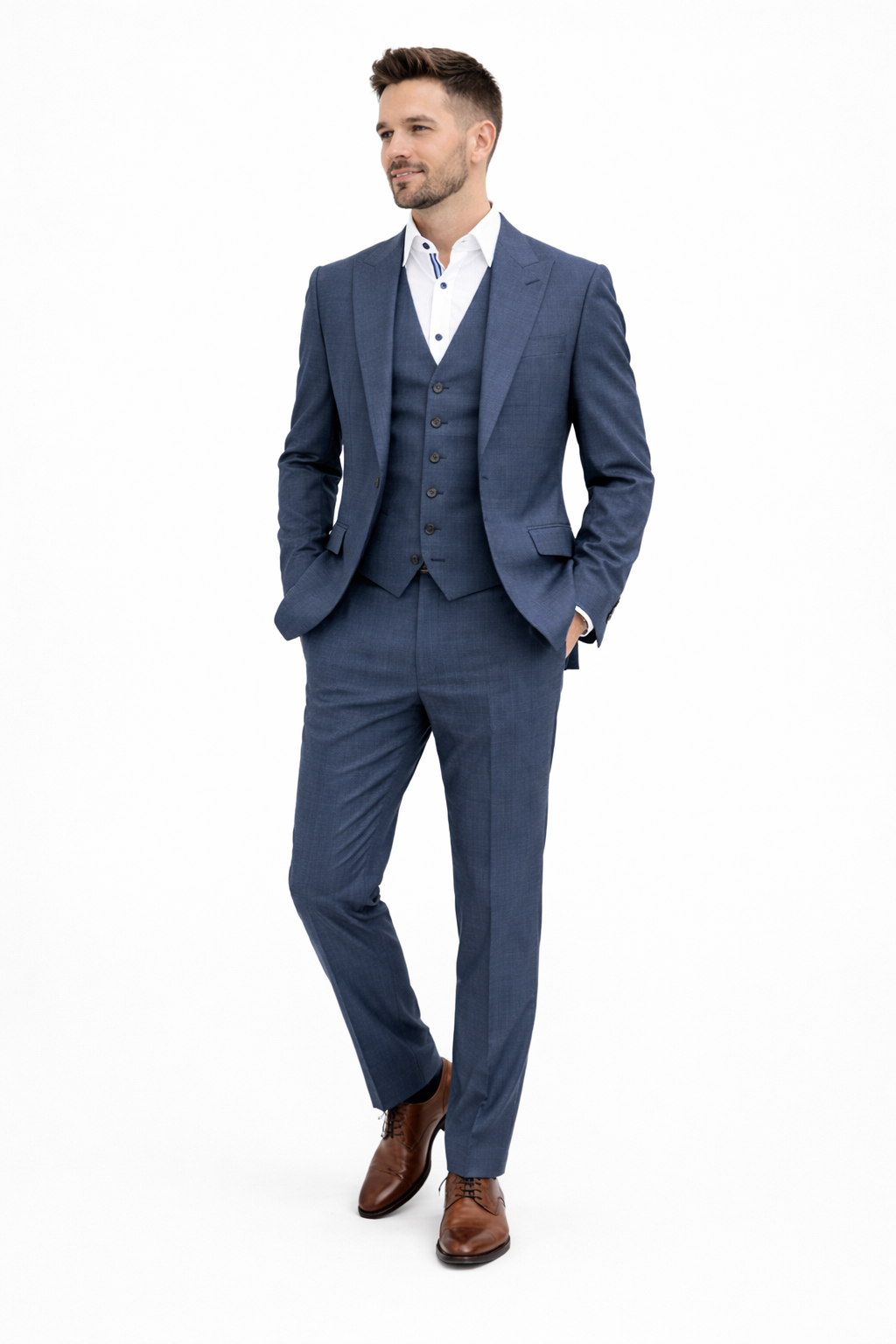 Blue Check 3 Piece Suit | Modern Fit | Jacket, Trousers & Waistcoat