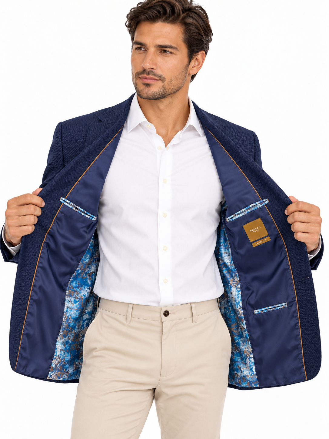Navy Blue Twill Blazer | Comfort Fit Smart Casual Sports Jacket | Wilson Dark Blue